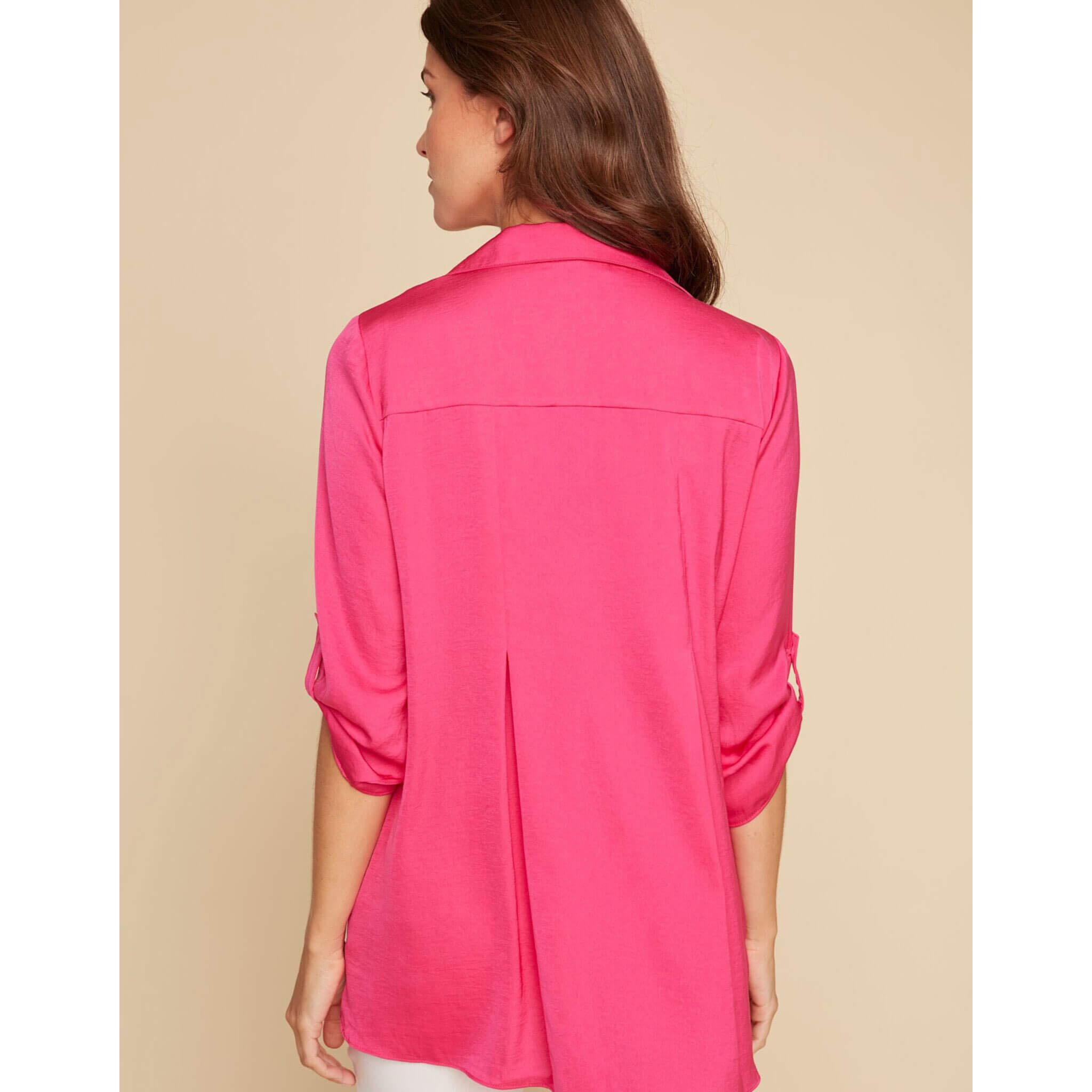 Renuar Airflow Long Sleeve Blouse for Women - Lightweight Breathable Summer Top in Watermelon Red | Perfect for Office, Casual Outings & Date Nights