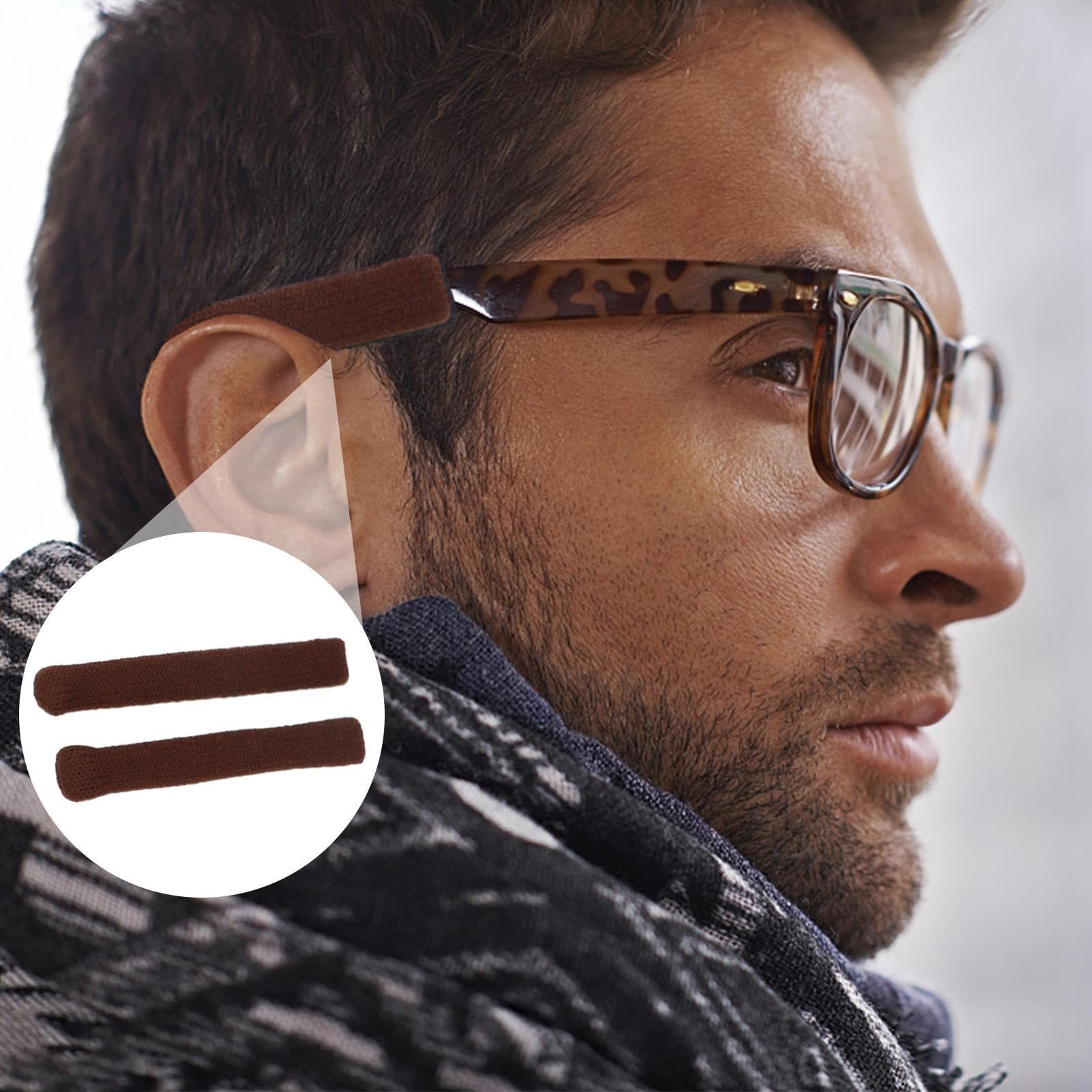 Comfortable Non-Slip Eyeglass Ear Pads for Glasses - Soft Knitting Glasses Temple Sleeves & Arm Pads - Perfect for Reading, Knitting, Computer Work and All-Day Wear