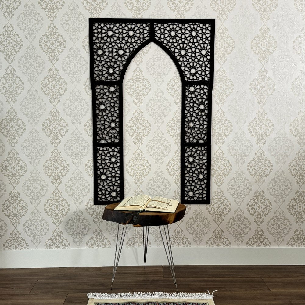 Handcrafted Mihrab Islamic Wall Art - Premium Wooden Home Decor for Prayer Room, Mosque & Living Room