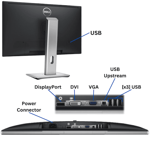 Dell P2414H 24-inch IPS LED Monitor - Full HD 1080p, DisplayPort, DVI, VGA, USB Hub - Black Widescreen (Certified Refurbished Grade A) for Home Office, Gaming & Professional Workstations