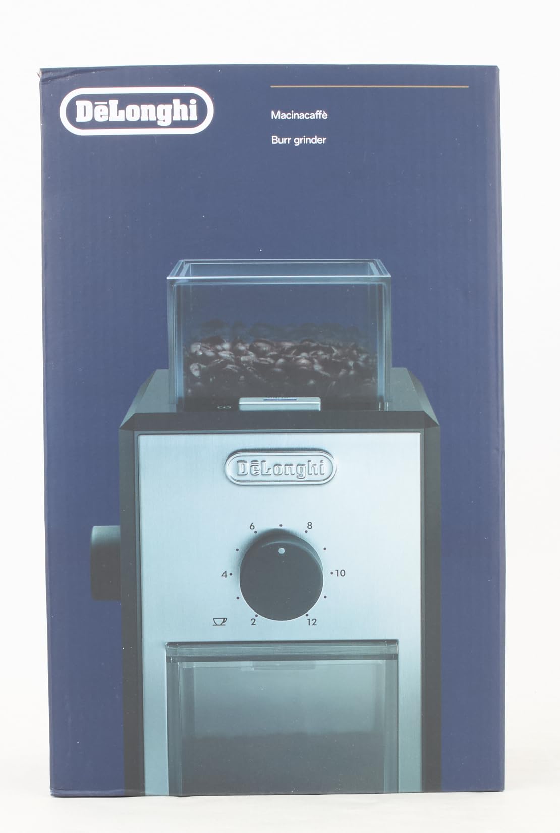 De'Longhi Stainless Steel Burr Coffee Grinder - Adjustable Coarseness for Espresso, Drip & French Press - Perfect for Home Baristas & Coffee Enthusiasts (Silver)