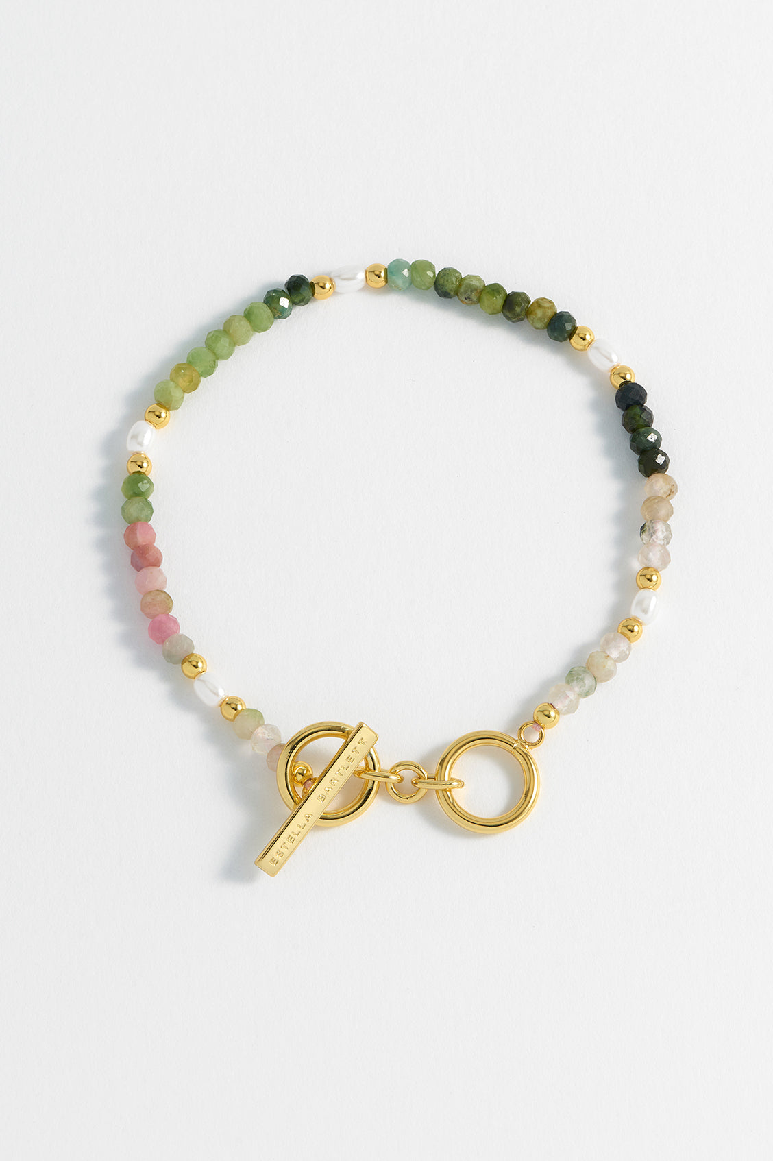 Gemstone Pearl T Bar Beaded Bracelet for Women - Elegant Beaded Jewelry for Party, Wedding & Everyday Wear