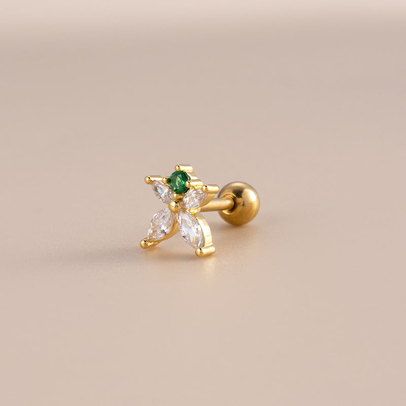 16G Surgical Steel Cartilage Earrings - Snake & Butterfly Studs for Women | Hypoallergenic Body Jewelry | Perfect for Daily Wear, Parties & Gifts (HSPJ881)