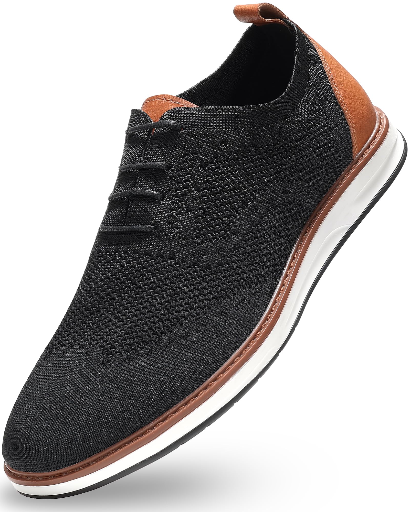 **Men's Casual Oxford Dress Shoes - Lightweight Breathable Knit Business Work & Walking Shoes - Stylish Sneakers for Office, Commuting & Daily Wear**