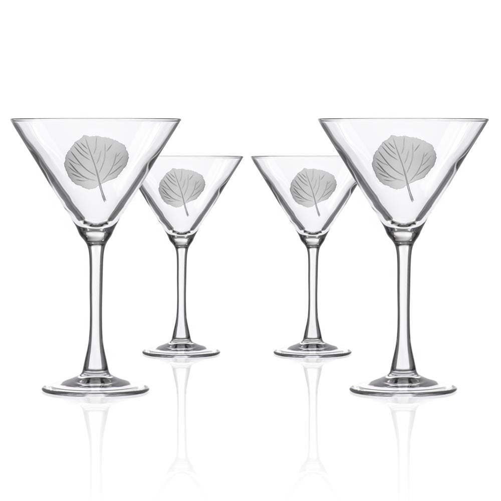Premium 10oz Aspen Leaf Martini Cocktail Glasses - Set of 12 | Elegant Barware for Cocktail Parties, Weddings & Home Entertaining