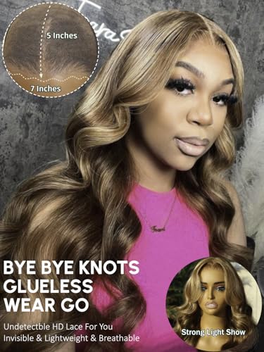 Bye Bye Knots Body Wave 7x5 Pre Cut Lace Highlight Honey Blonde TL412 Color