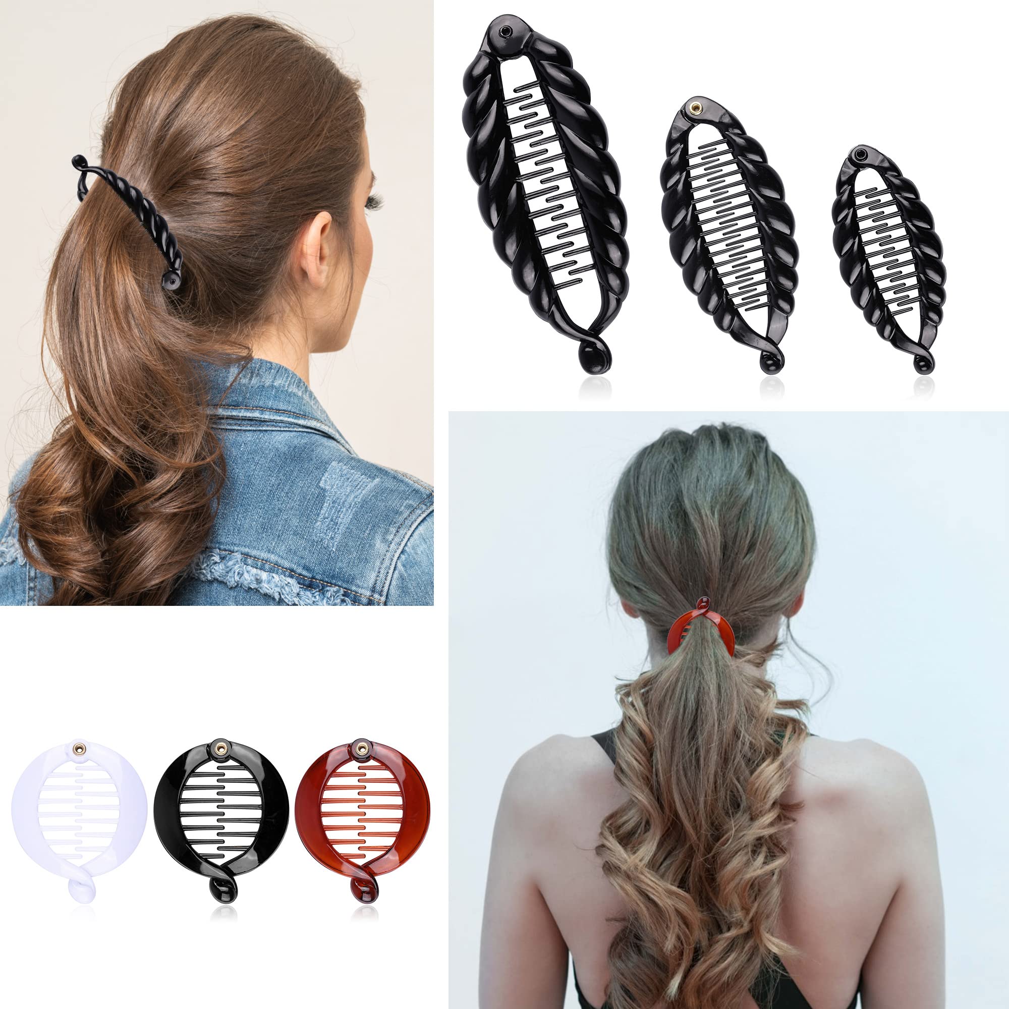 Aethland 11PCS Banana Hair Clips Set - Classic Clincher Combs, Fishtail Hair Clips, Pearl Hair Clips & Ponytail Holders for Women & Girls - Perfect for Thick, Fine Hair & Interlocking Hairstyles - Great for Parties, Weddings, Work & Everyday Styling