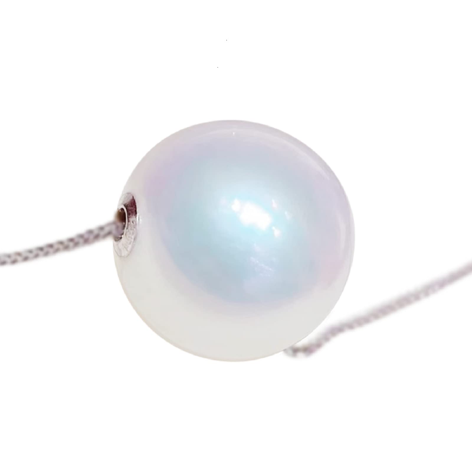 Butik 11.5mm White Pearl Pendant Necklace - Elegant Pearl Jewelry for Women, Perfect for Weddings, Parties & Special Occasions