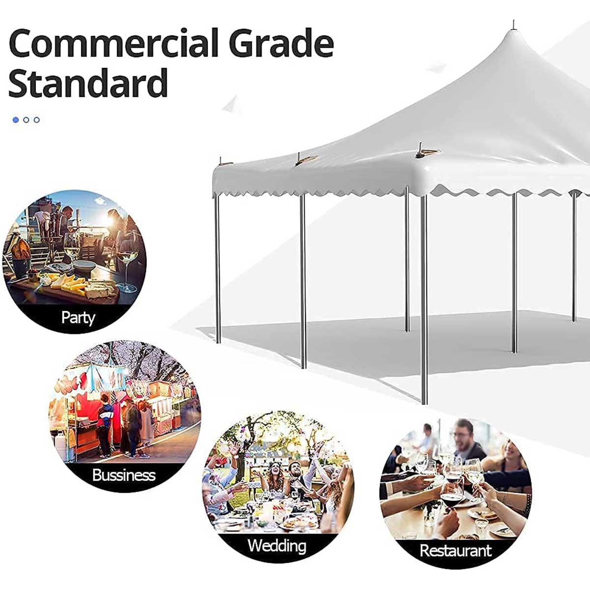 20' x 20' Fire Resistant Party Tent - Waterproof Outdoor Canopy for Weddings, Camping & Backyard Events