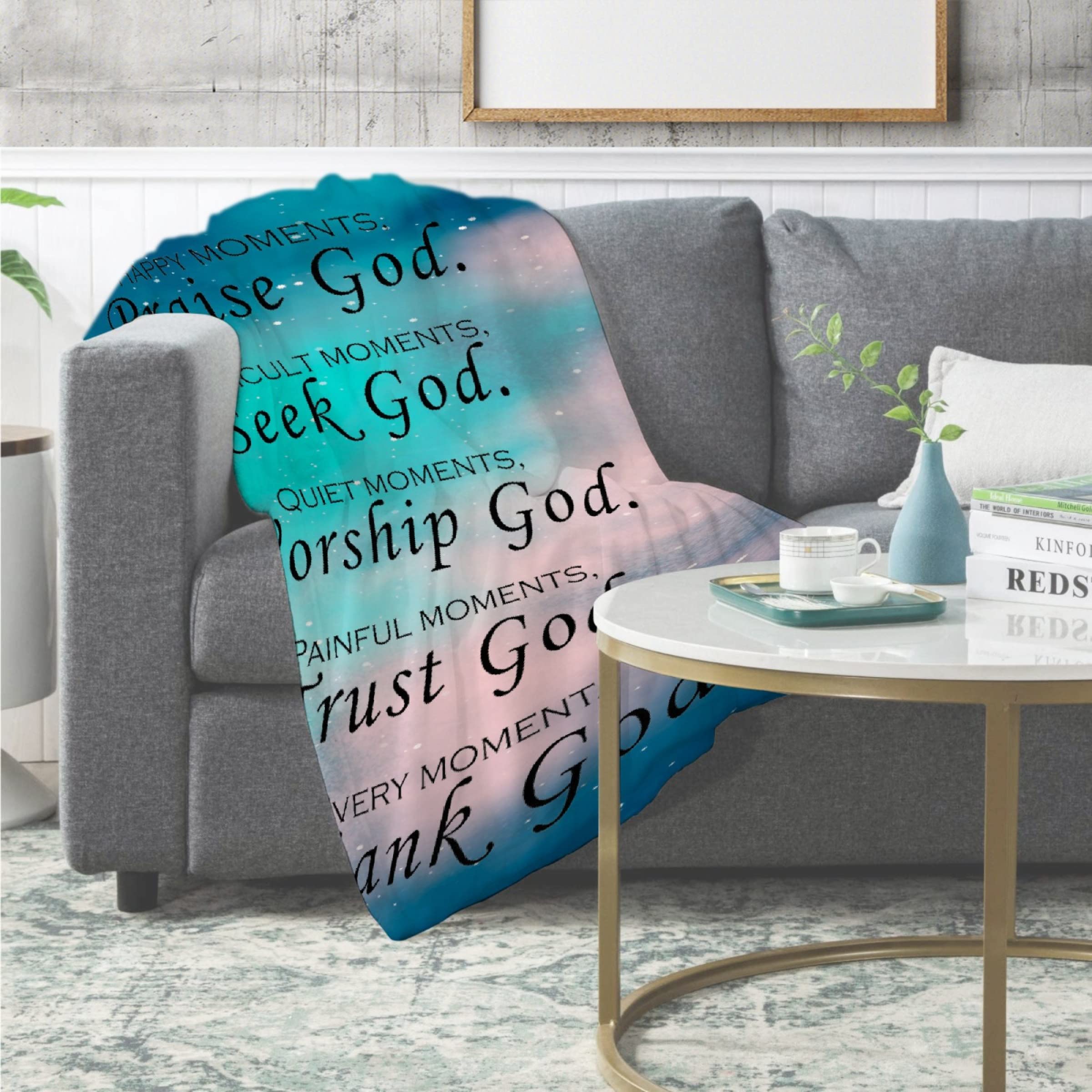 Inspirational Bible Verse Blanket - Soft Warm Quilt for Sofa & Travel - Gift for Family