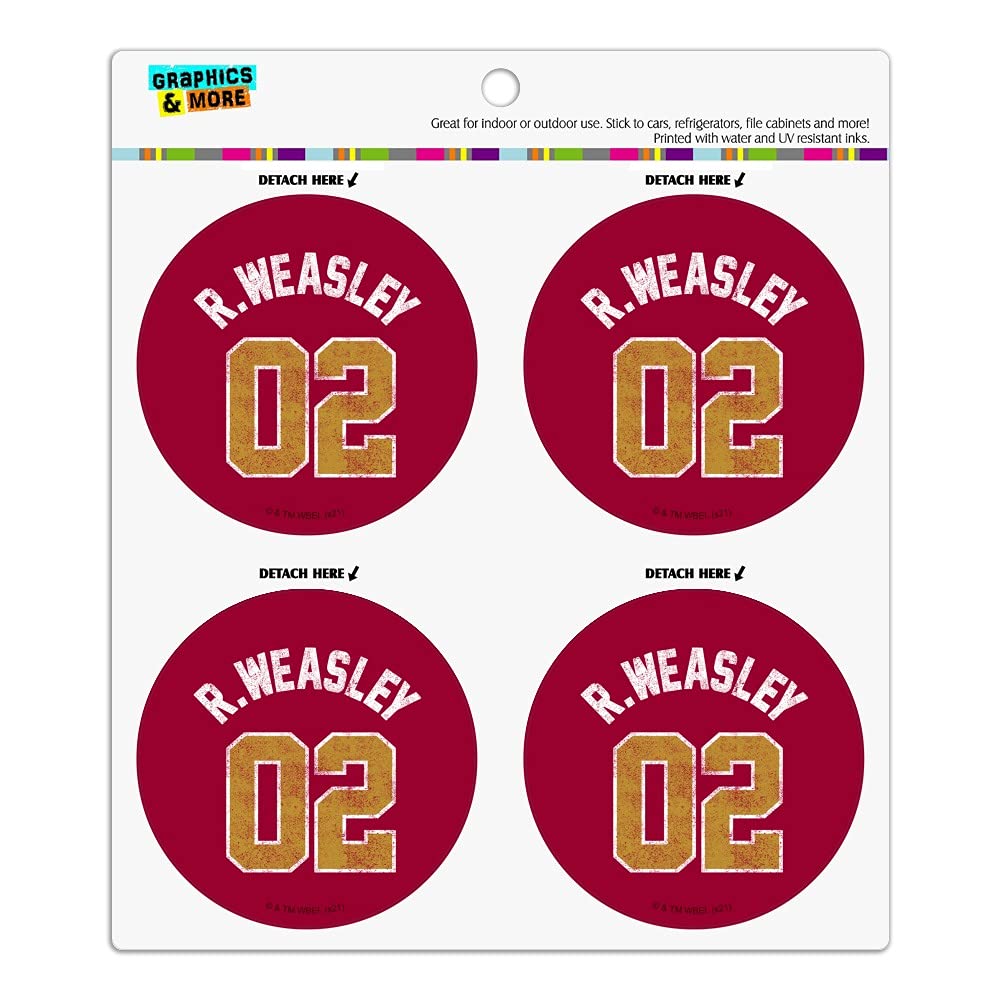 Harry Potter Weasley Jersey Refrigerator Magnet Set - Vinyl Circle Magnets for Fridge, Locker & Office Decor | Perfect for HP Fans, Gift Giving & Home Organization