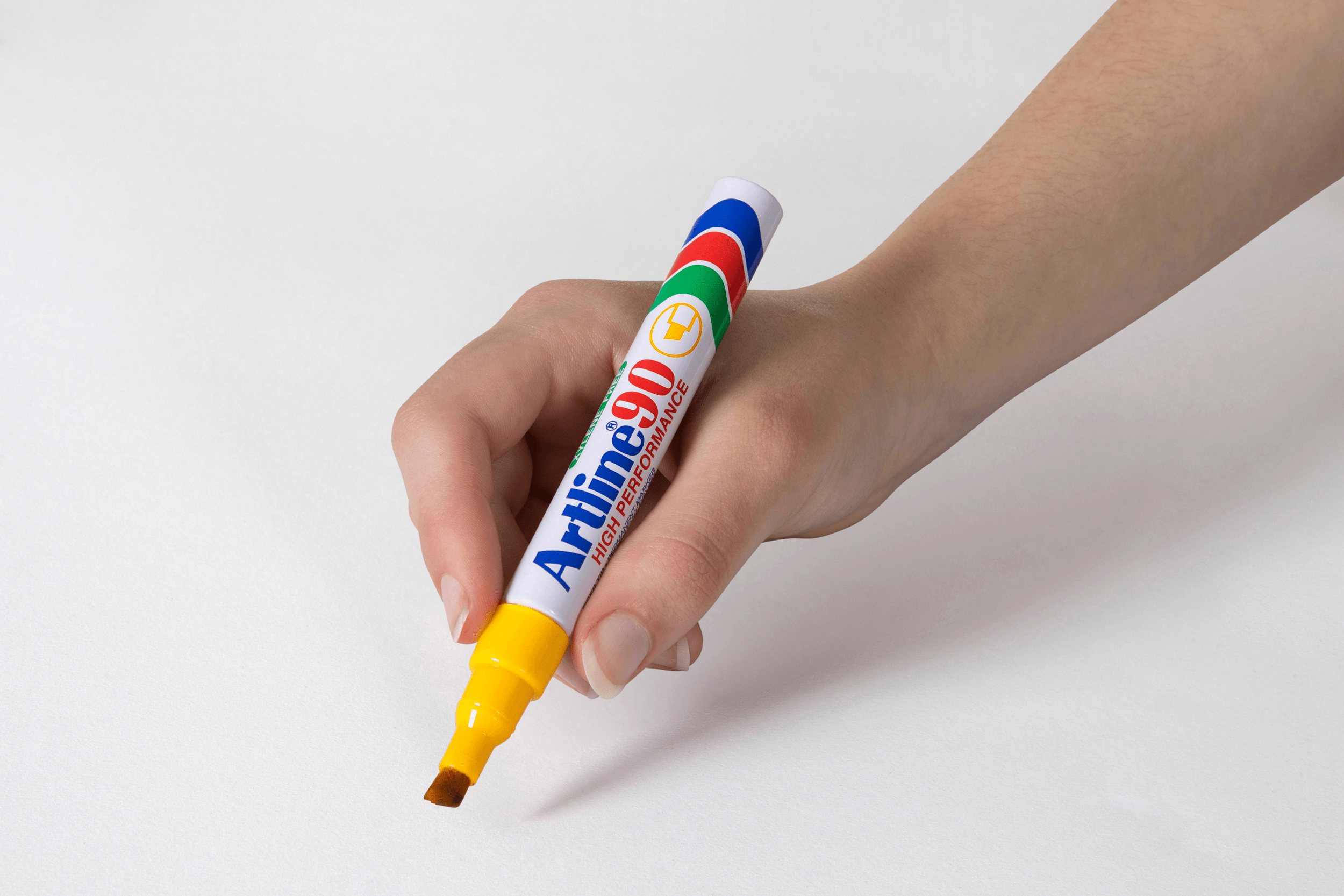 Artline 90 Permanent Marker 5mm Chisel Tip - 12 Pack Yellow - Bold, Fade-Resistant Ink for Office, School & DIY Projects