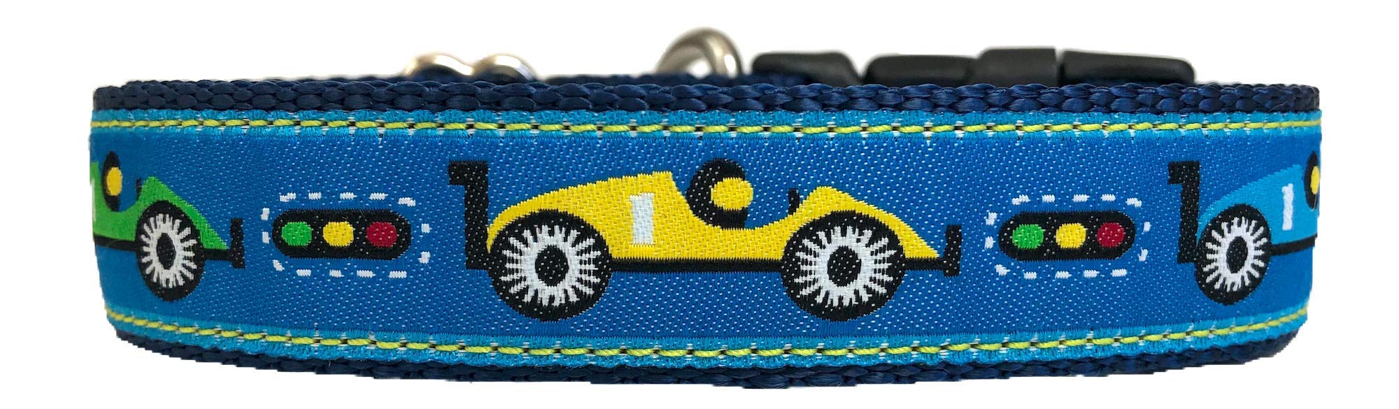 Handmade Race Car Dog Collar for Medium to Large Dogs - USA Made Pet Accessory - Perfect for Racing Enthusiasts & Active Pets