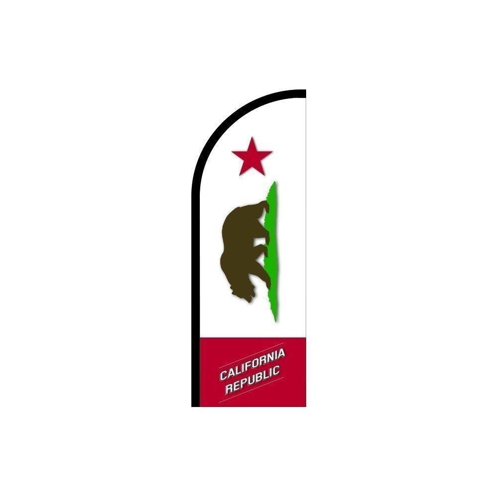 California Republic Feather Flag - Red & White Business Advertising Banner | 11.5 FT Pre-Printed Flutter Flag by Above All | Perfect for Grand Openings, Car Dealerships & Outdoor Events