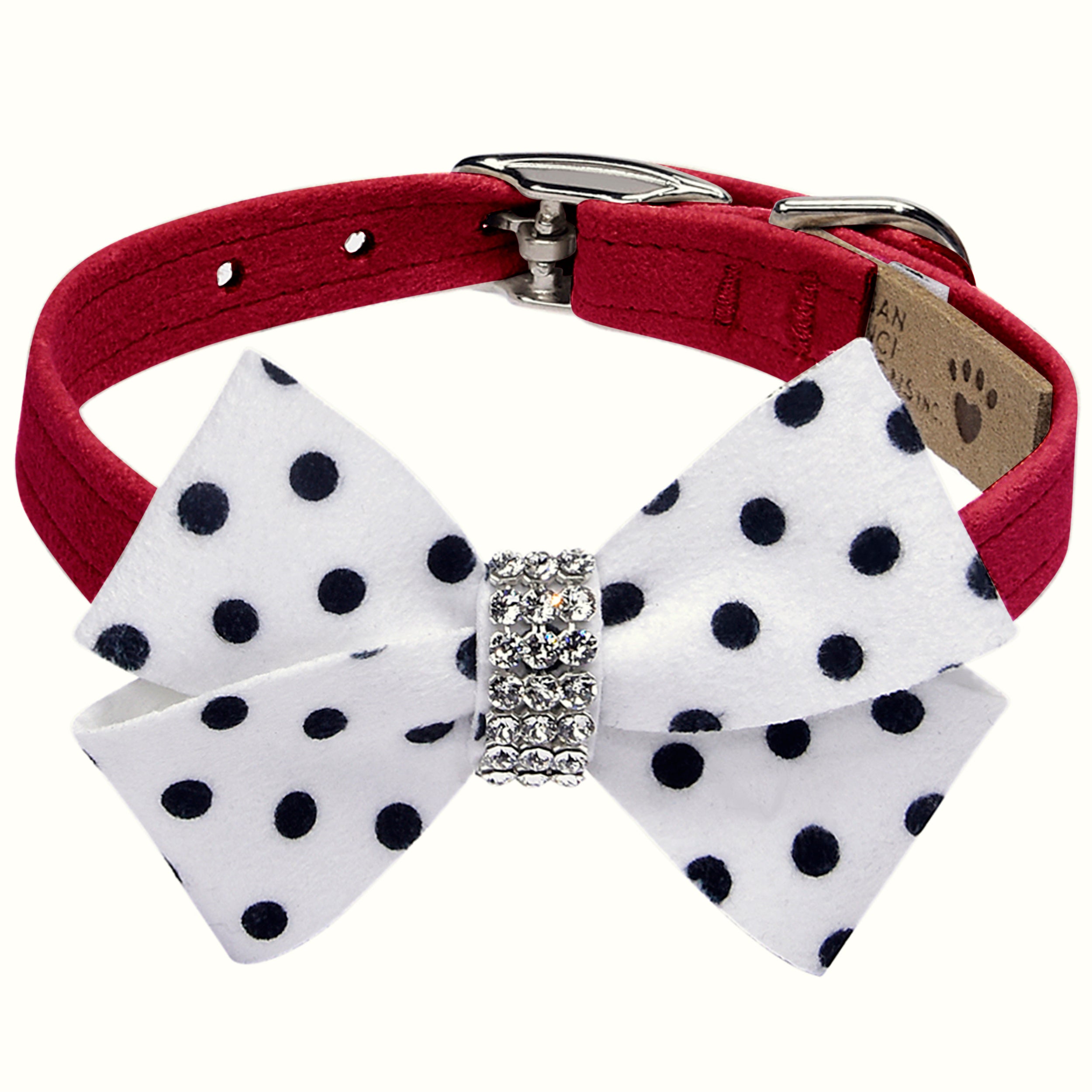 Polka Dot Bow Dog Collar - Stylish & Adjustable Pet Collar for Small & Medium Dogs - Perfect for Daily Walks, Training & Fashion Accessories