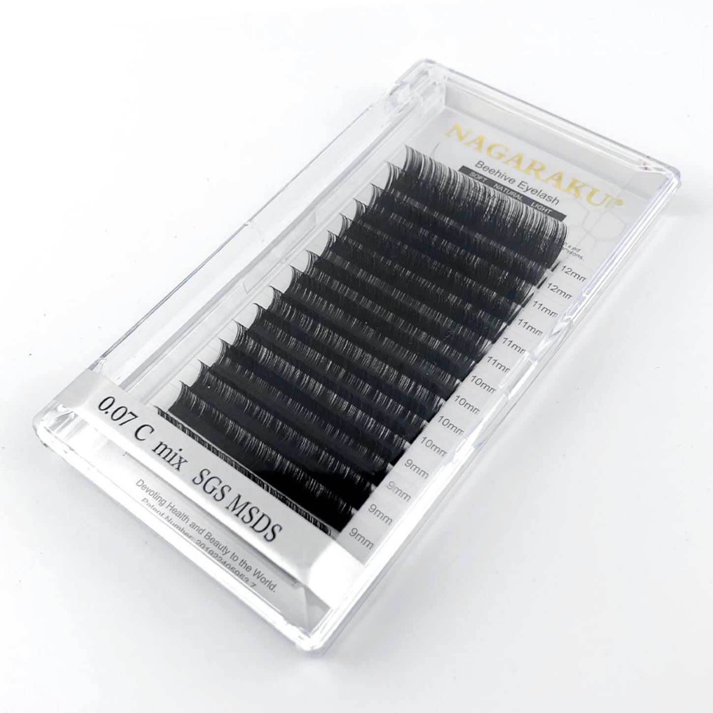 NAGARAKU 16 Rows Laser Beehive Eyelash Extensions - 0.07mm Thickness, 8mm Length, Matte Black Clusters for Longer Lasting Volume Lashes | Professional Salon & DIY Home Use