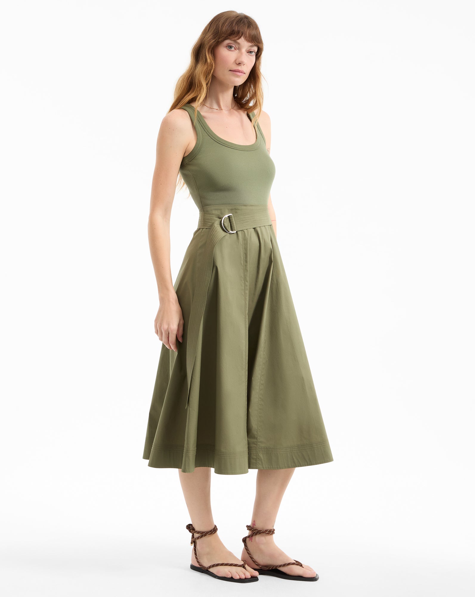 Ennis Belted Midi Dress for Women - Elegant Wrap Waist Flowy Dress for Office, Party & Date Night | Summer Casual & Formal Occasions
