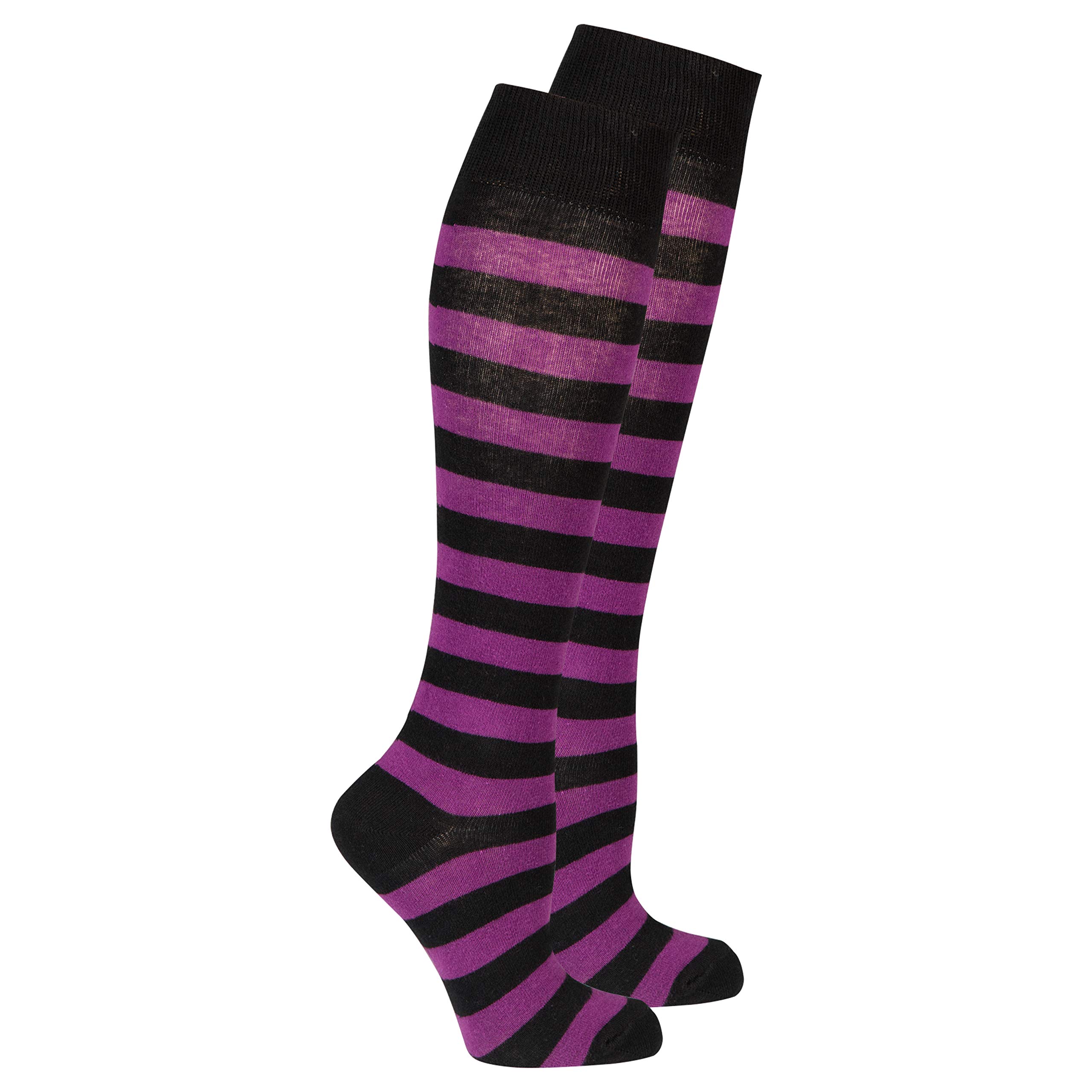 Colorful Luxury Cotton Funky Knee High Socks for Women - 1 Pair - Comfortable & Stylish for Casual Wear, Parties & Gifts