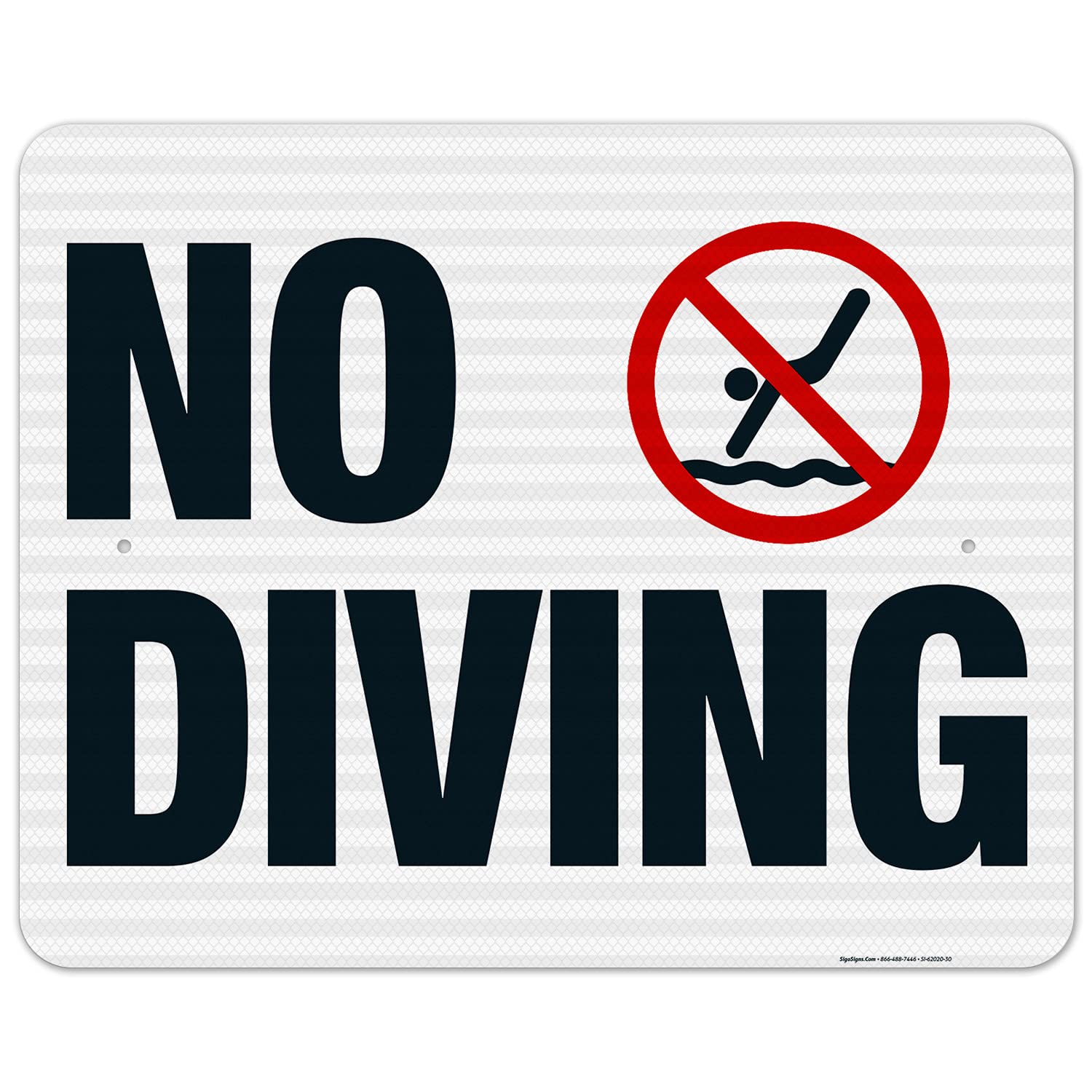 California No Diving Sign - 24x30 Inches, 3M EGP Reflective .080 Aluminum, Fade Resistant, Complies with State Pool Safety Code - Made in USA - Perfect for Swimming Pools, Water Parks & Public Aquatic Facilities
