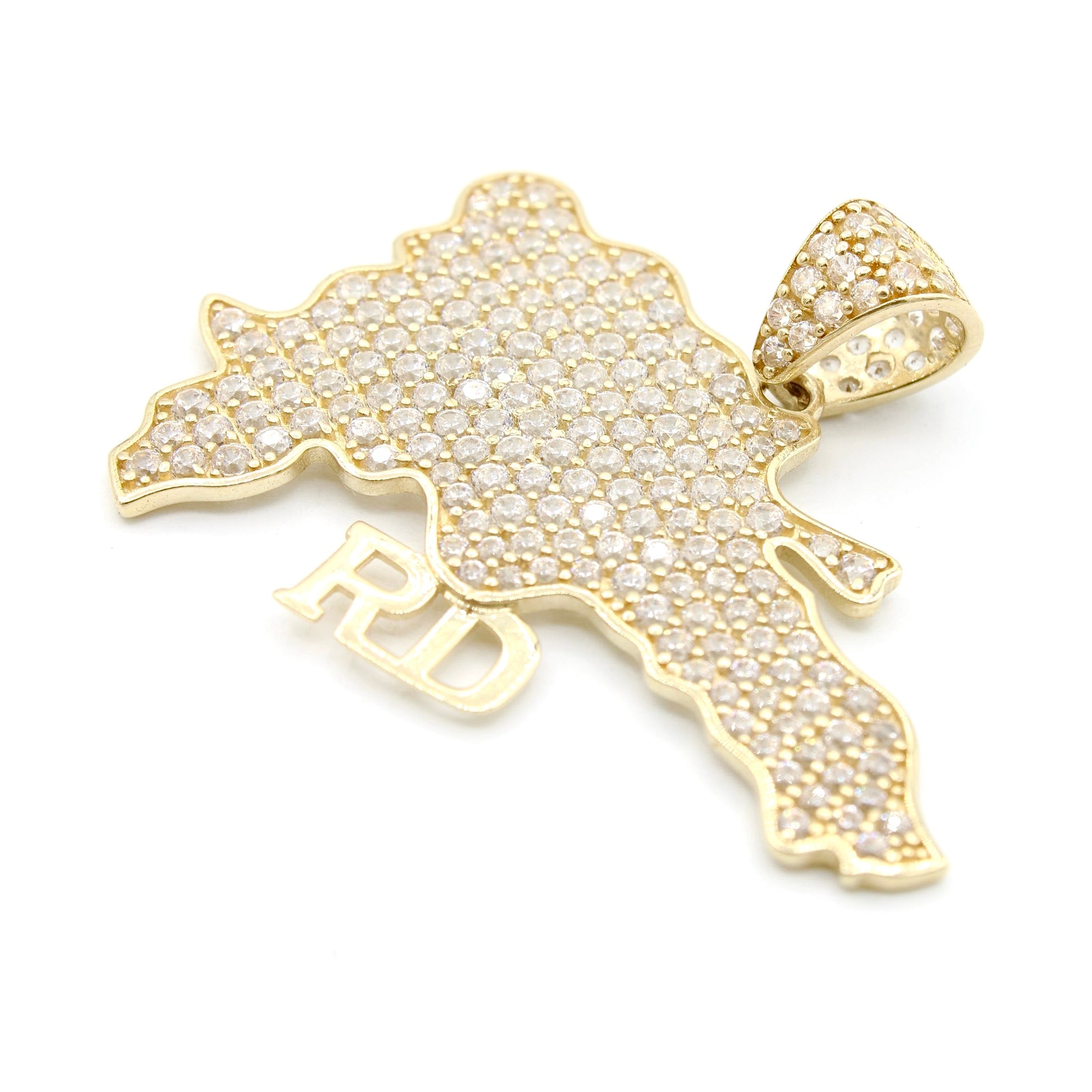 14K Gold Dominican Republic Map Pendant Necklace - JTJ™ Jewelry for Travel Lovers & Patriotic Gifts