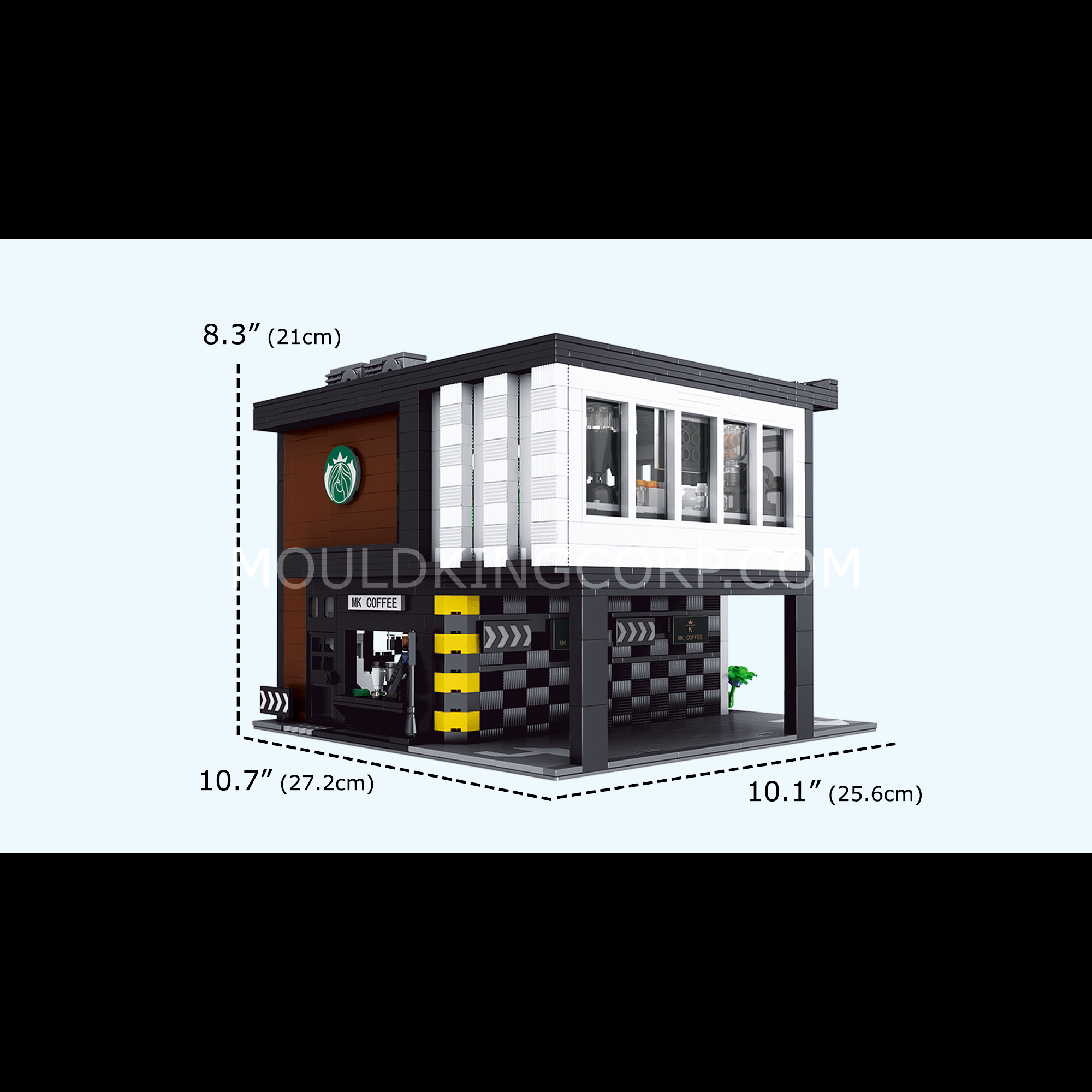 Mould King 16036 Modern Coffee Shop MOC Building Set - 2,728 Pieces | Creative DIY Brick Model Kit for Adults & Teens | Perfect for Home Decoration & Gift Giving