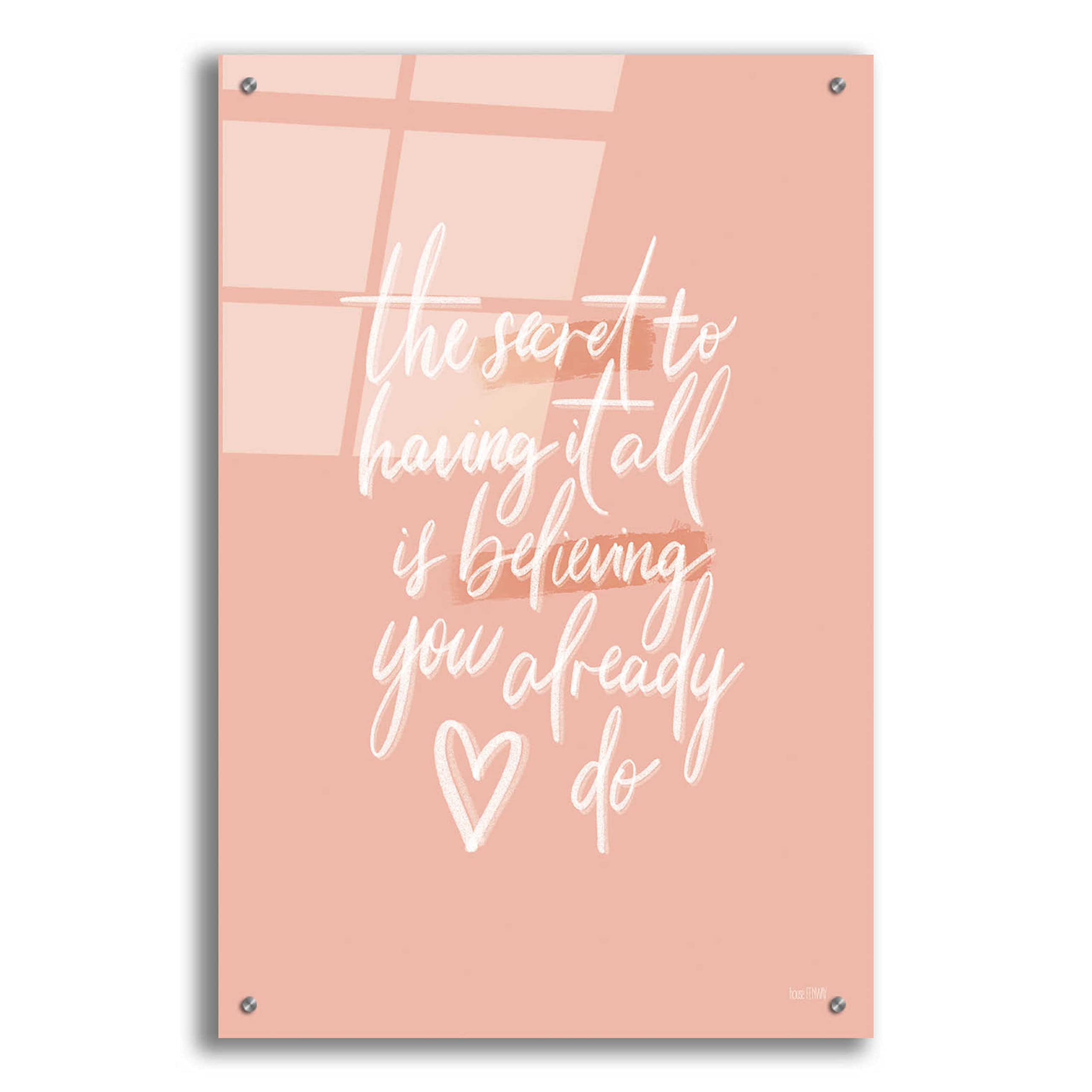 The Secret by House Fenway - Premium Acrylic Glass Wall Art Print 24x36 Inches - Modern Home Decor for Living Room, Bedroom & Office