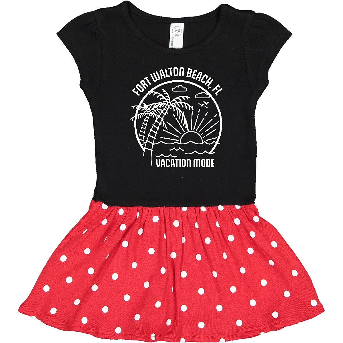 Inktastic Summer Vacation Mode Fort Walton Beach Florida Infant Dress - Cute Baby Girl Outfit for Beach Trips, Family Vacations & Summer Photos