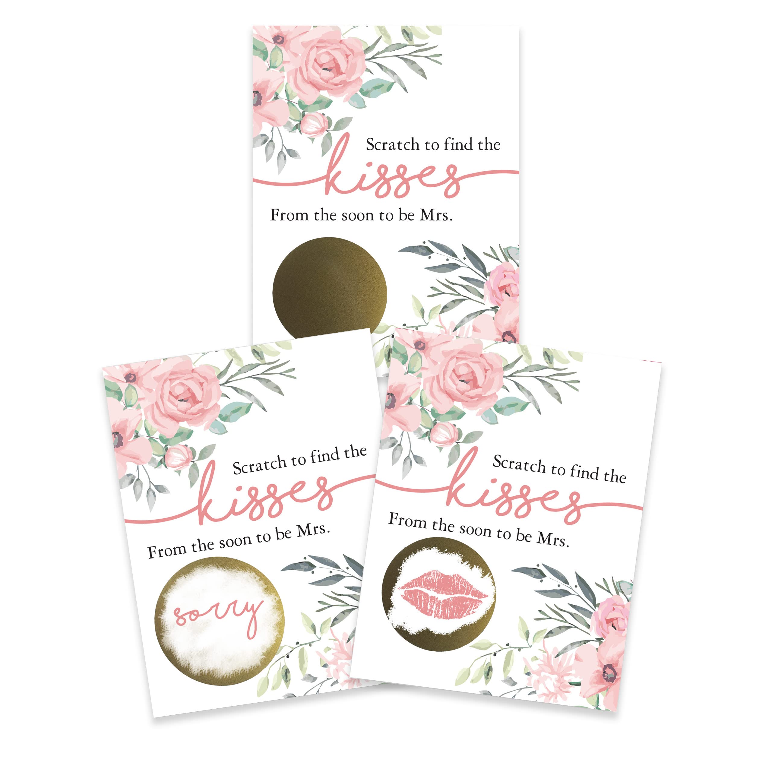 My Scratch Offs Bridal Shower Cards - 26 Pack Pink Floral Wedding Party Games for Bachelorette, Icebreaker & Raffle Activities | Fun Guest Games for Bridal Showers & Wedding Events