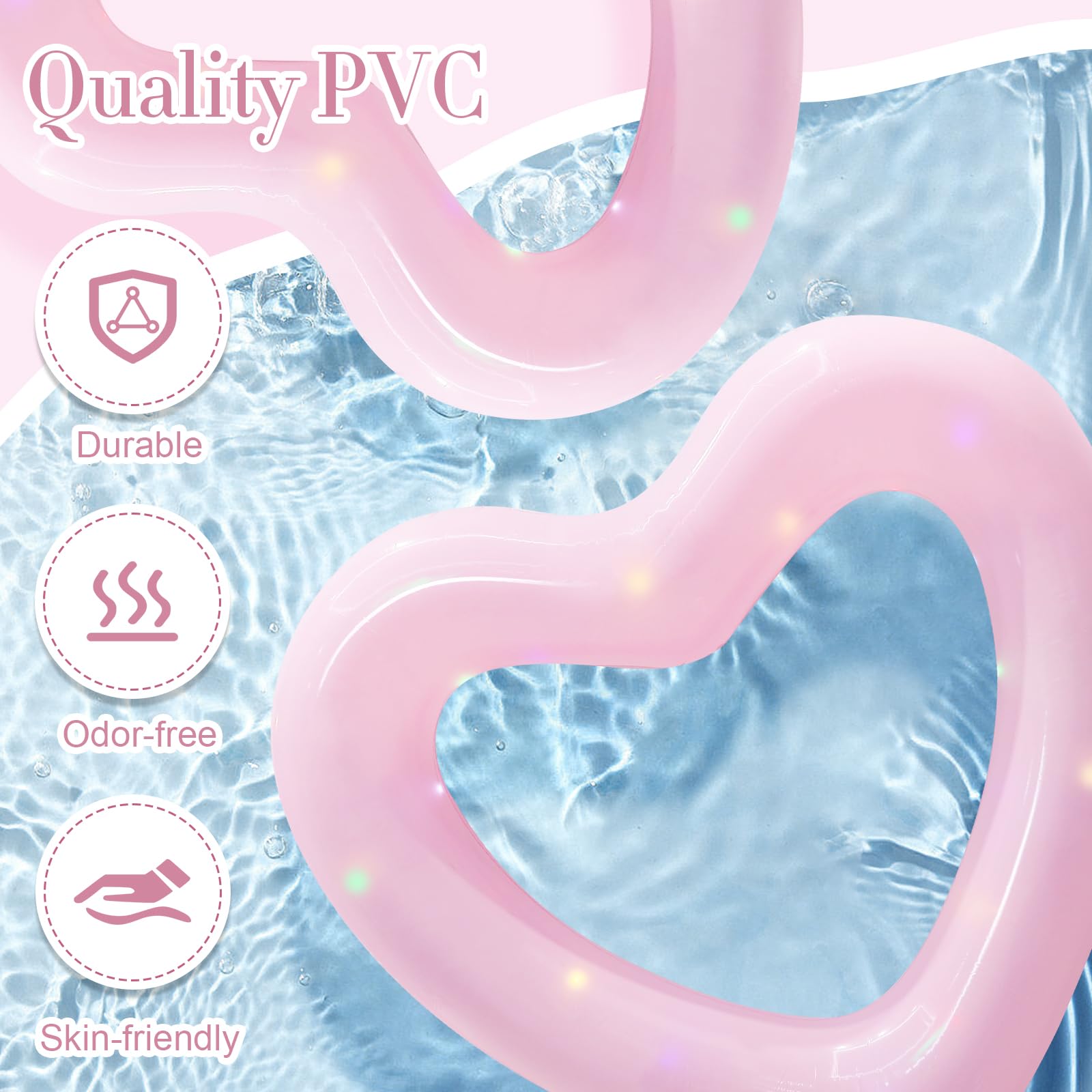 Inflatable Heart Pool Float - Sweet Love Swim Ring Lounger for Summer Water Fun, Beach Party & Pool Toys for Kids & Adults - Perfect for Valentine's Day, Romantic Getaways & Backyard Pool Parties