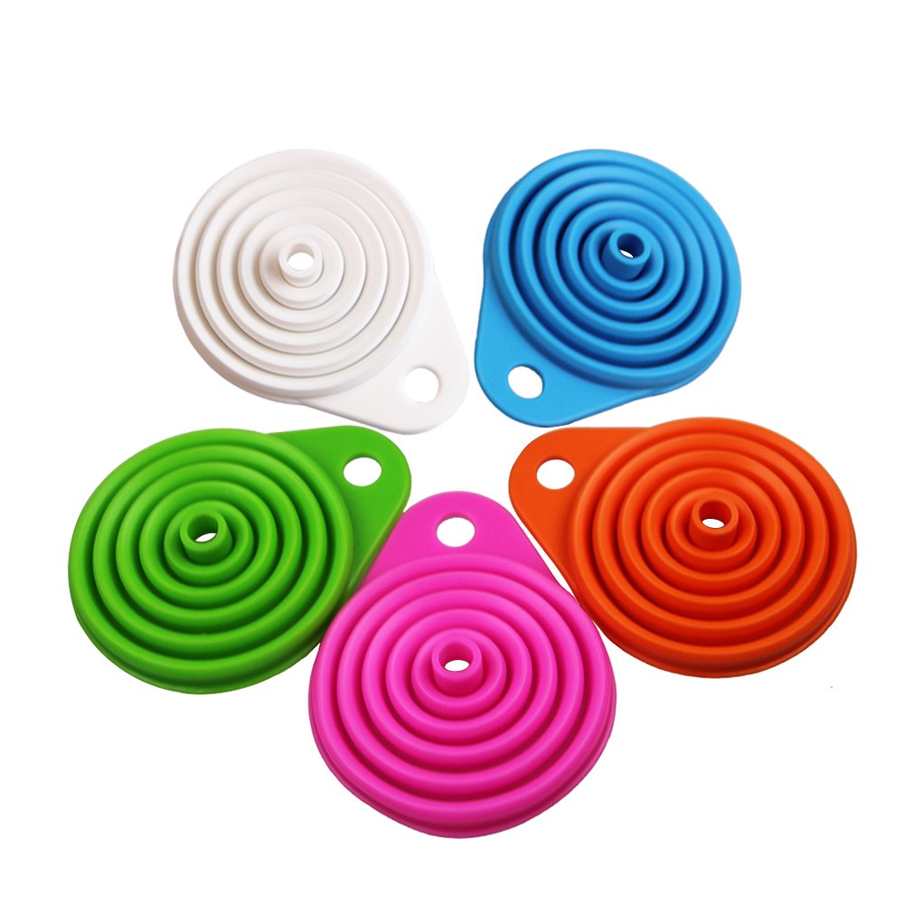 Foldable Silicone Funnel for Kitchen - BPA Free, Heat Resistant, Dishwasher Safe Collapsible Funnel (Pink) - Perfect for Baking, Cooking, Oil Transfer & Liquid Pouring