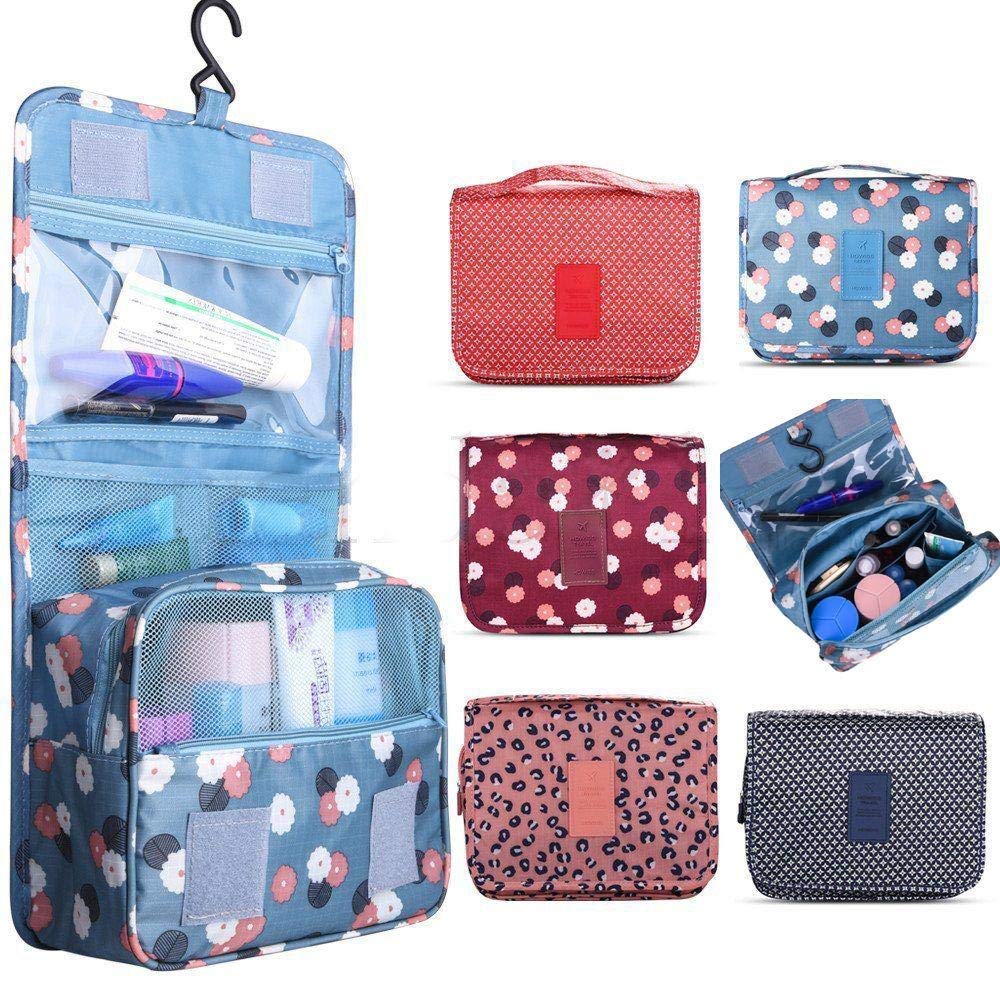 CLUSPEX Waterproof Hanging Toiletry Bag for Travel - Multi-Function Cosmetic Organizer with Multiple Pockets, Makeup Bag for Women & Men (Random Colors) - Perfect for Camping, Gym, Business Trips & Daily Use