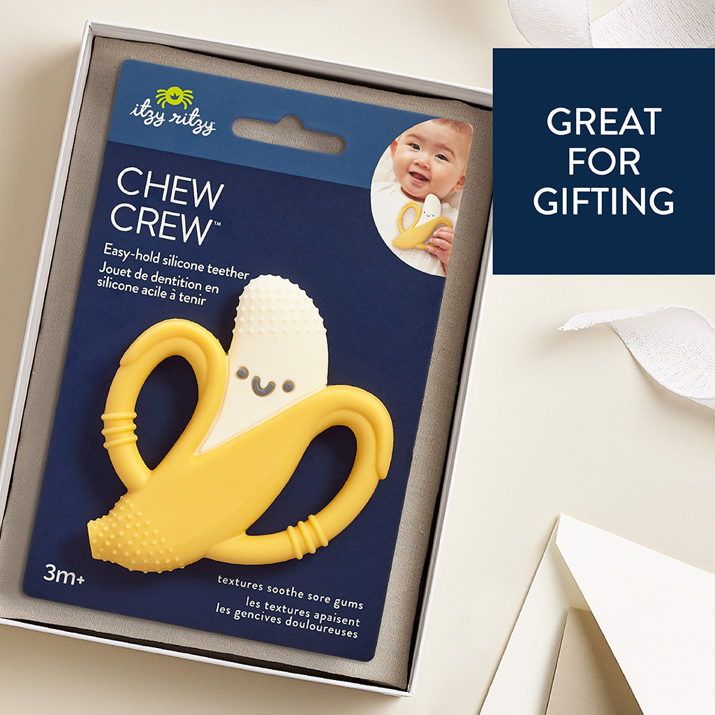 Chew Crew Silicone Handle Teether - Baby Teething Toy for Soothing Sore Gums | BPA-Free, Easy to Hold for Infants & Toddlers | Perfect for Home, Travel & Daycare Use
