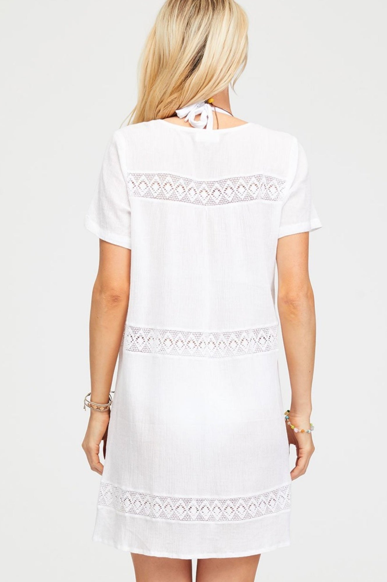 Roxy Women's White Kaftan Dress - Lightweight Summer Beach Cover Up for Vacation, Poolside, and Resort Wear