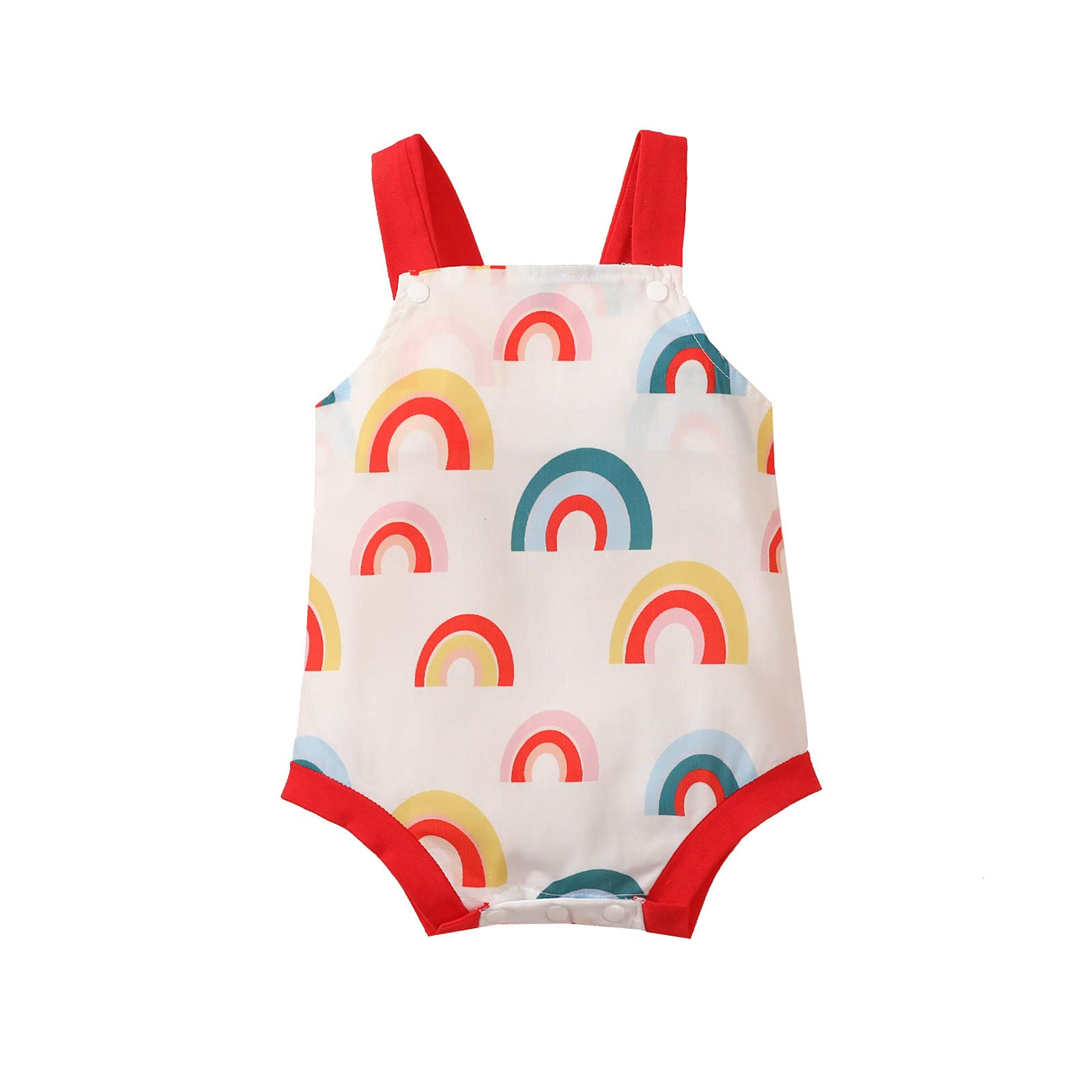 Rainbow Printed Sleeveless Bodysuit for Baby Boys & Girls - Backless Infant Romper & Leotard for Playtime, Dance, and Everyday Wear
