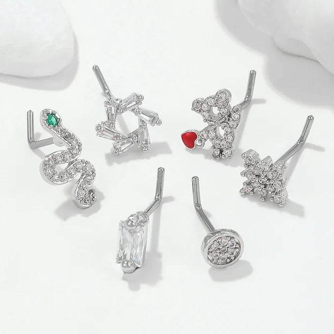 20G Surgical Steel Small Nose Ring L Bend Nose Stud - Hypoallergenic Body Jewelry for Sensitive Skin | Perfect for Daily Wear, Piercing Healing & Fashion Accessories (BD567)