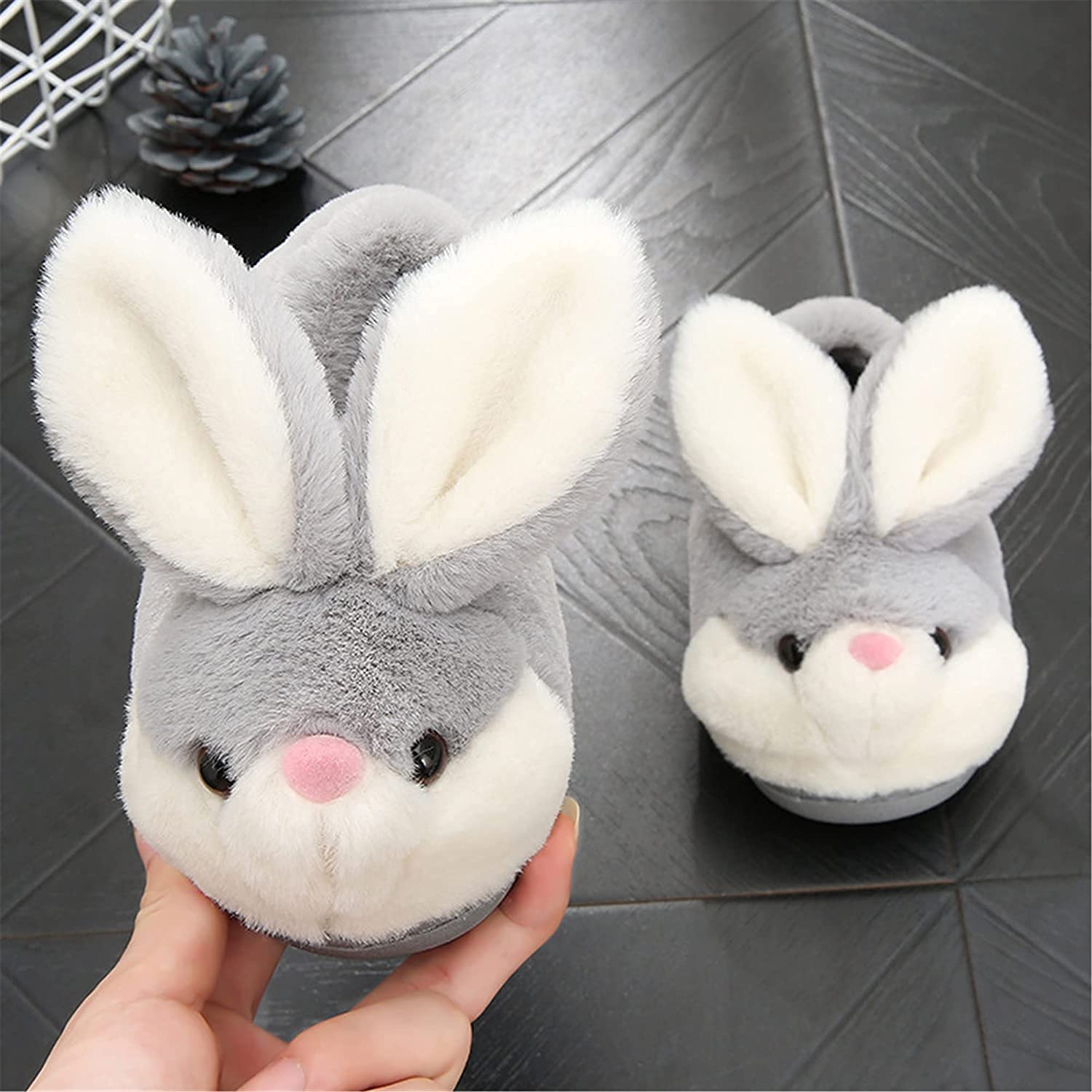 Cozy Fuzzy Bunny Slippers for Women & Girls - Soft Plush Animal House Shoes with Non-Slip Sole - Warm Winter Indoor Slippers in Pink (Perfect for Home, Lounge & Gift Giving)