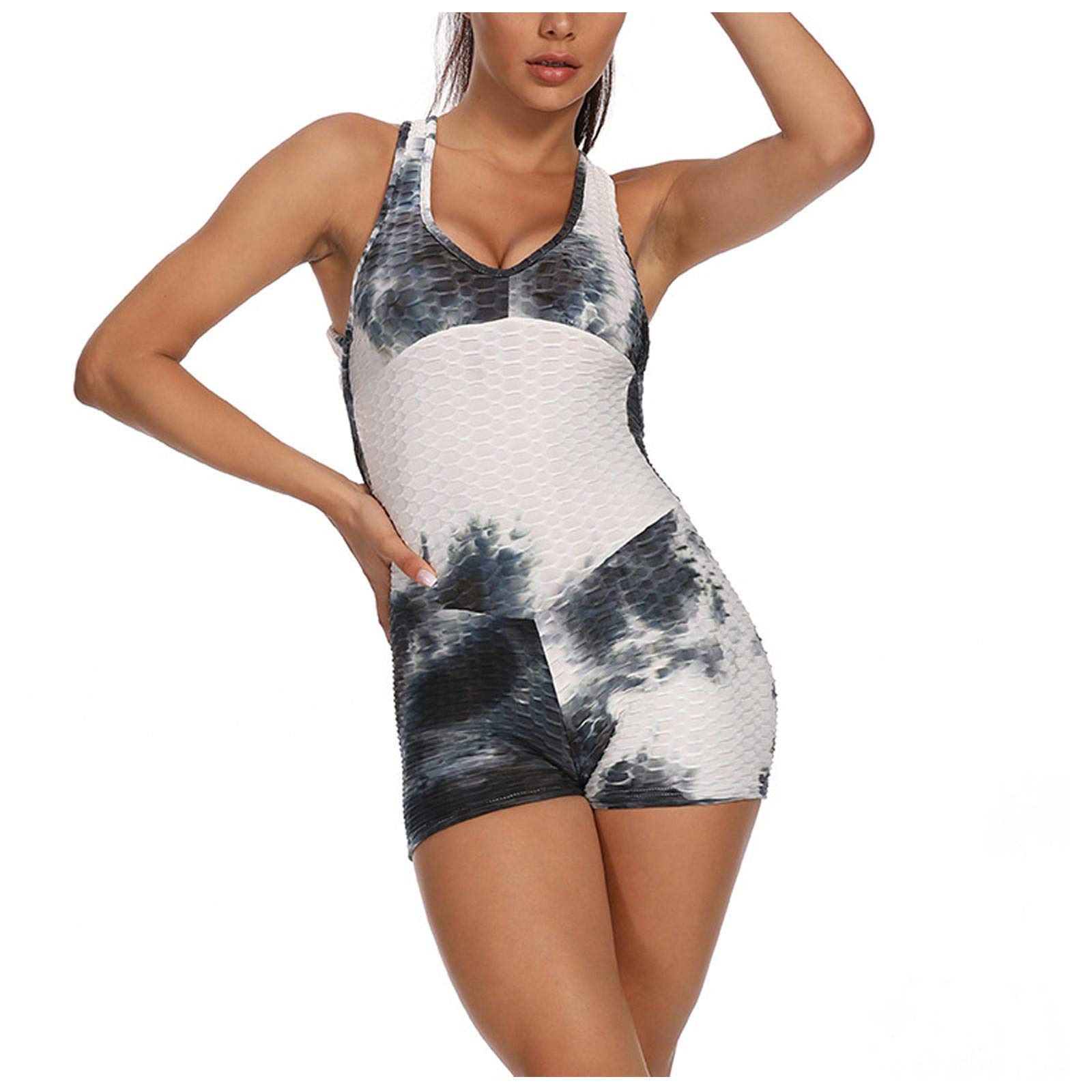 High Waisted Butt Lifting Running Shorts for Women - Athletic One Piece Romper Shorts with Pockets | Perfect for Gym, Yoga, Jogging & Summer Workouts