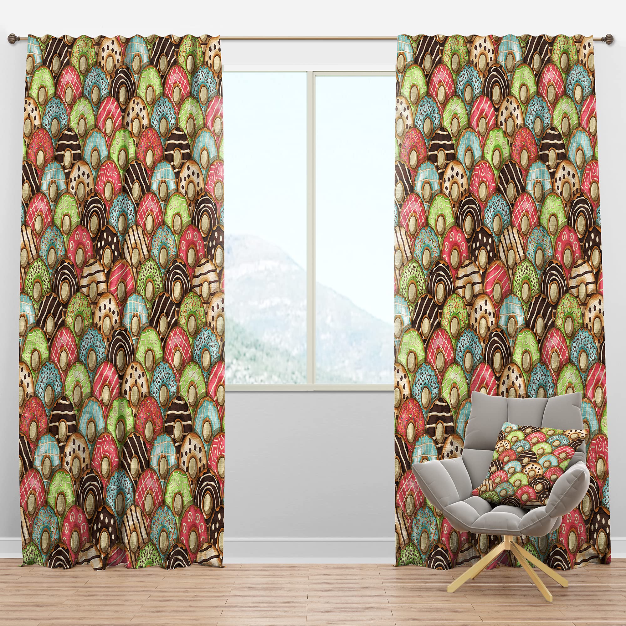 DesignQ Blackout Curtains - Thermal Insulated Donut Pattern Window Drapes for Bedroom & Living Room (52x90, Single Panel) - Perfect for Light Blocking, Privacy & Temperature Control