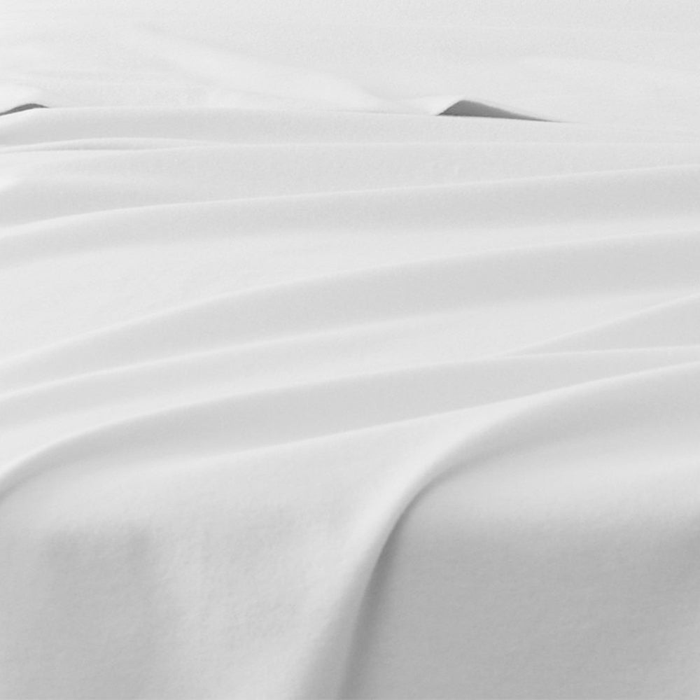 100% Cotton Flannelette Sheet Set - Soft & Breathable White Bedding for Double Bed | Cozy Winter Nights & All-Season Comfort