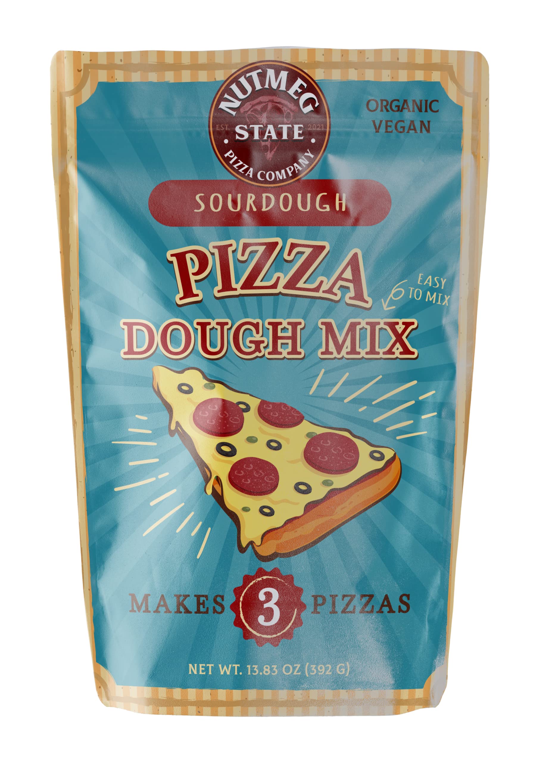 Organic Pizza Dough Mix by Nutmeg State Pizza Company - Makes 9 Homemade Pizza Crusts | Perfect for Family Dinners, Parties & Italian Cuisine Lovers