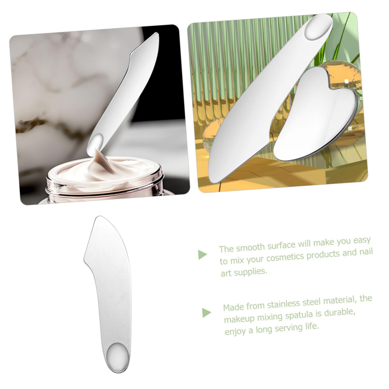Professional Stainless Steel Makeup Spatula - Cosmetic Mixer & Foundation Spatula for Seamless Blending | Perfect for Makeup Artists & DIY Beauty Enthusiasts | Ideal for Mixing Foundations, Creams & Pigments