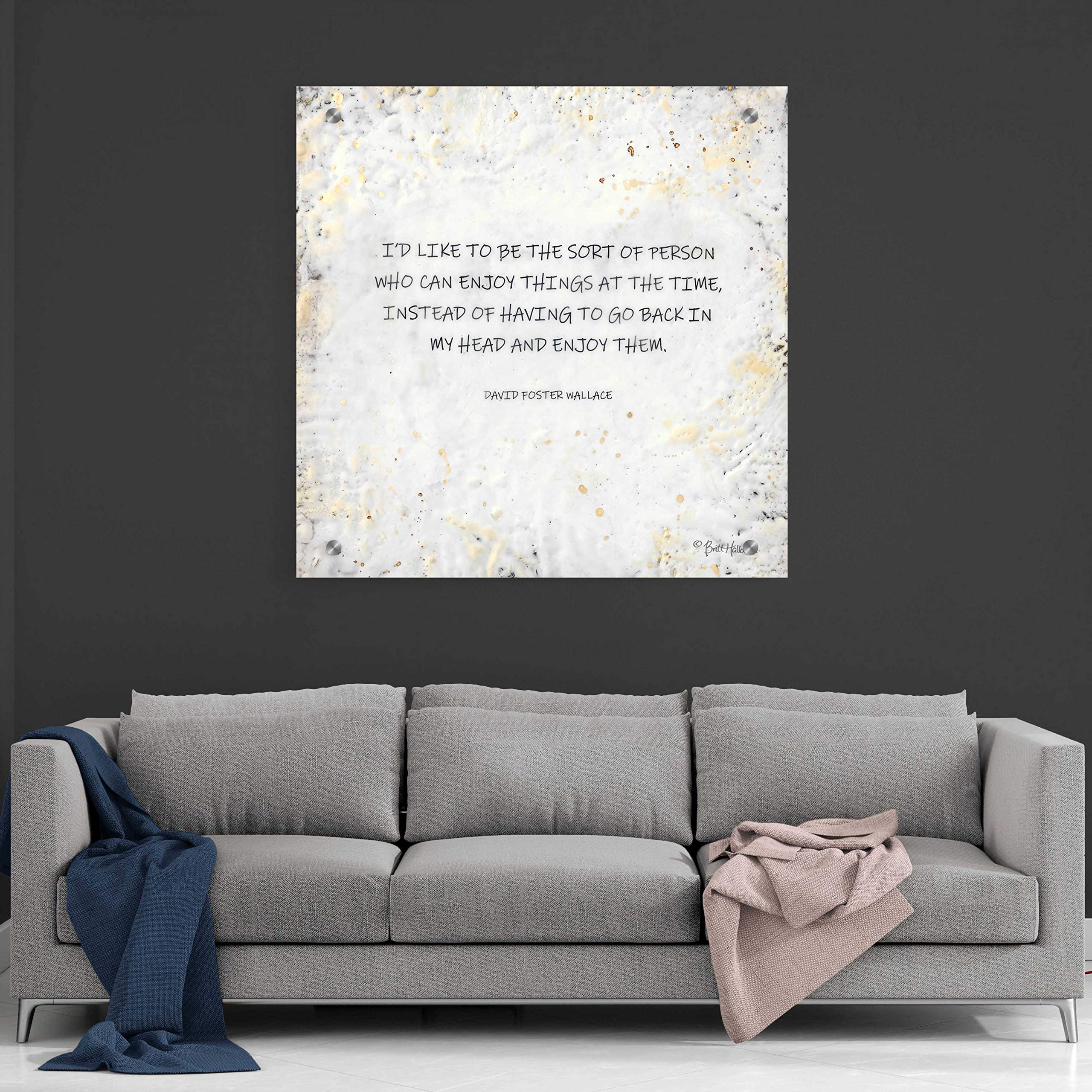Epic Art 'I'd Like to Be' by Britt Hallowell - 36x36 Inch Acrylic Glass Wall Decor - Modern Abstract Painting for Living Room, Bedroom & Office Decor