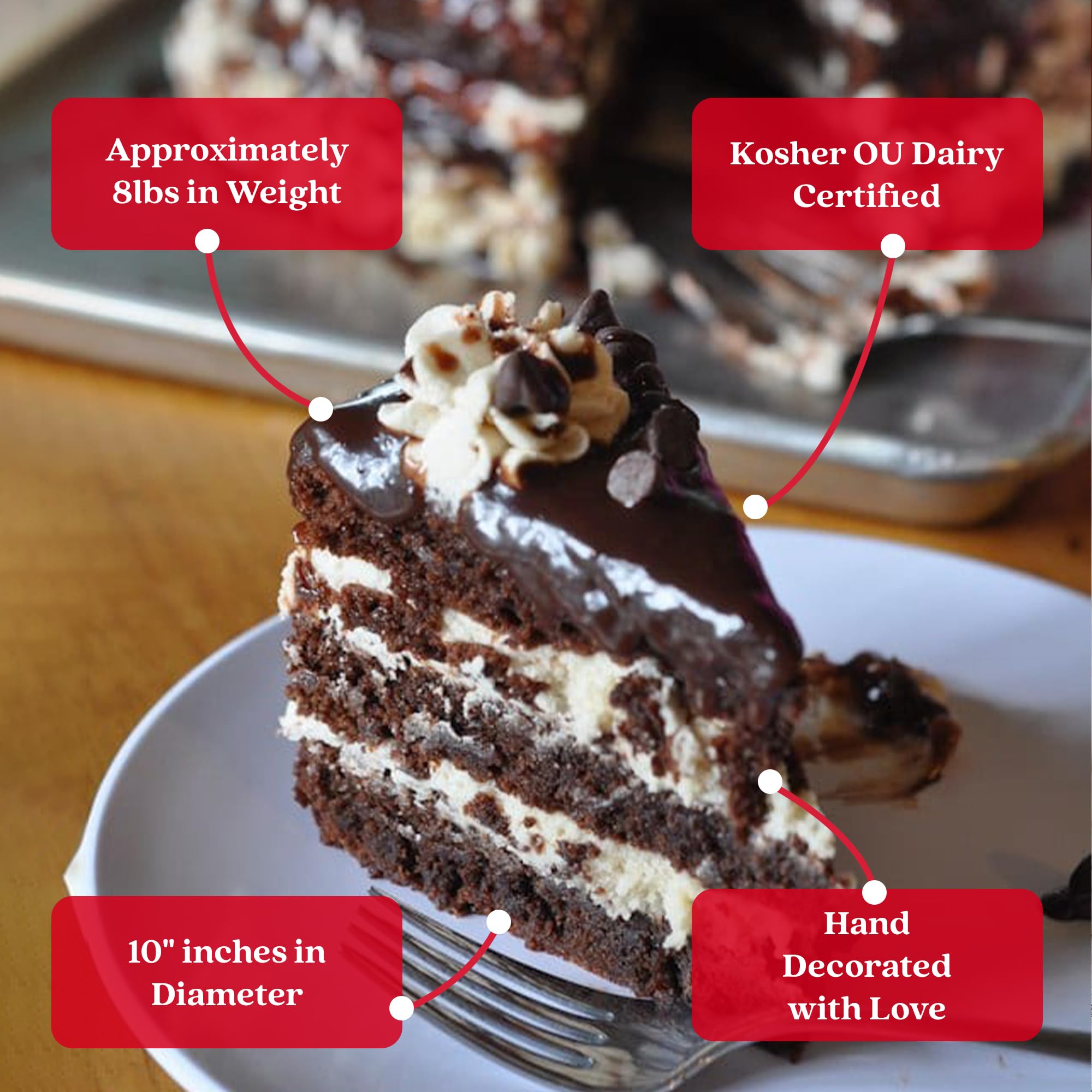 David's Cookies Marshmallow Chocolate Layer Cake - 10 Inch Fresh Bakery Dessert for Birthday Parties, Anniversary Celebrations & Special Events - Moist Pre-Sliced Cake for Easy Sharing - Perfect Gift for Chocolate Lovers - Same Day Delivery Available
