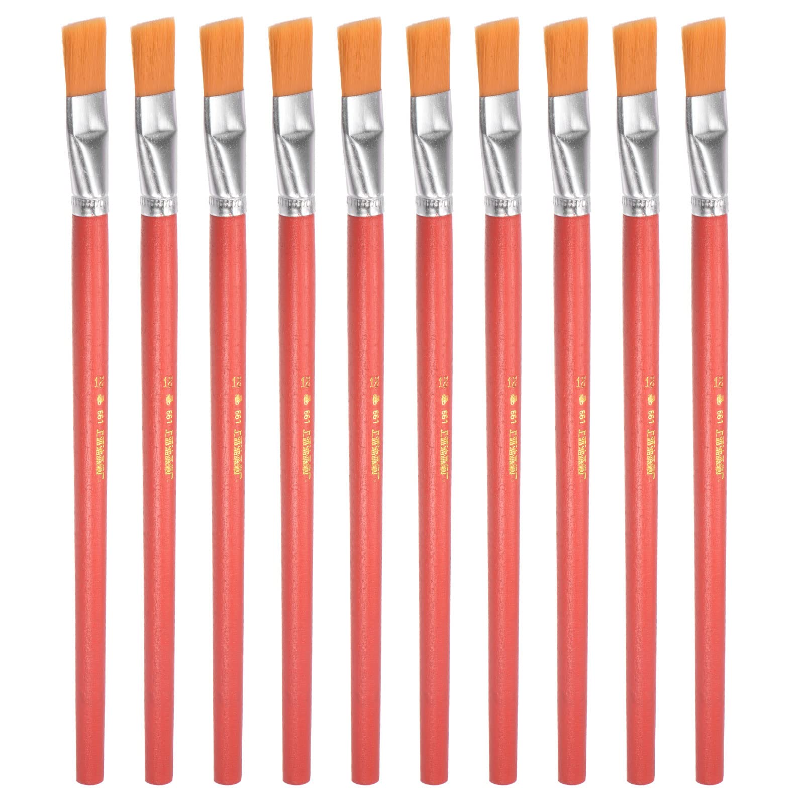 uxcell 10Pcs Flat Edge Paint Brushes - 0.71