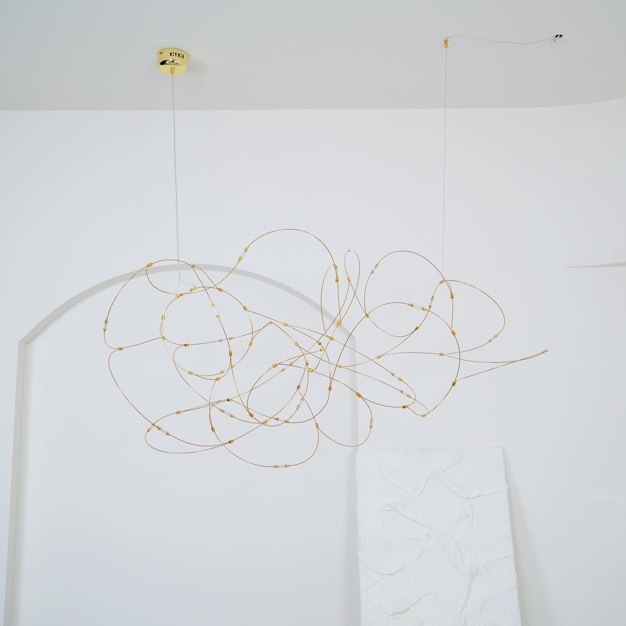 Modern Flock Pendant Light - Elegant Ceiling Hanging Lamp for Dining Room, Kitchen Island & Bedroom Decor - Adjustable Height LED Chandelier Lighting Fixture