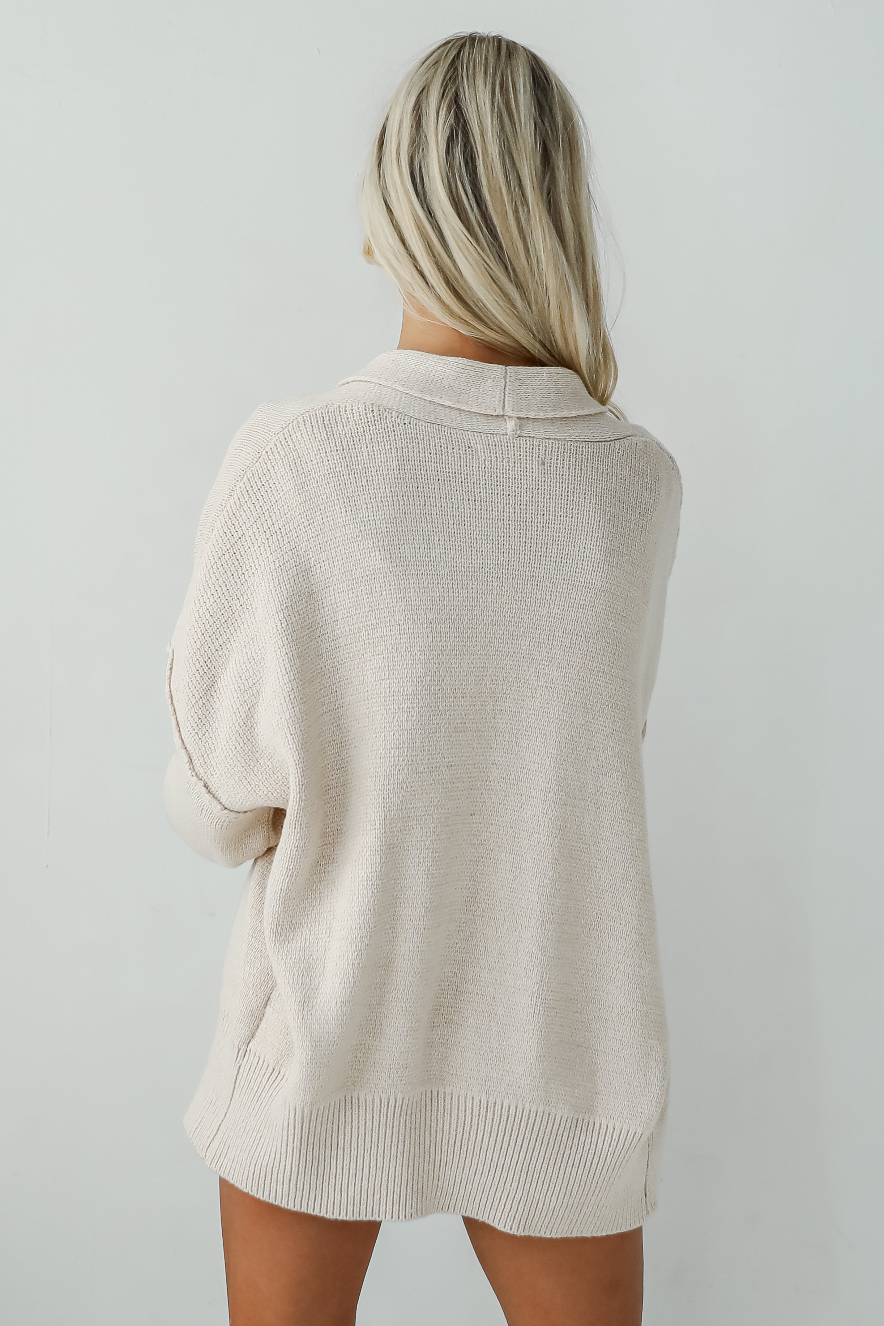 Cozy Oatmeal Sweater Cardigan for Women - Soft & Warm Knit Pullover - Perfect for Fall & Winter Layering, Casual Outfits, and Cozy Home Wear