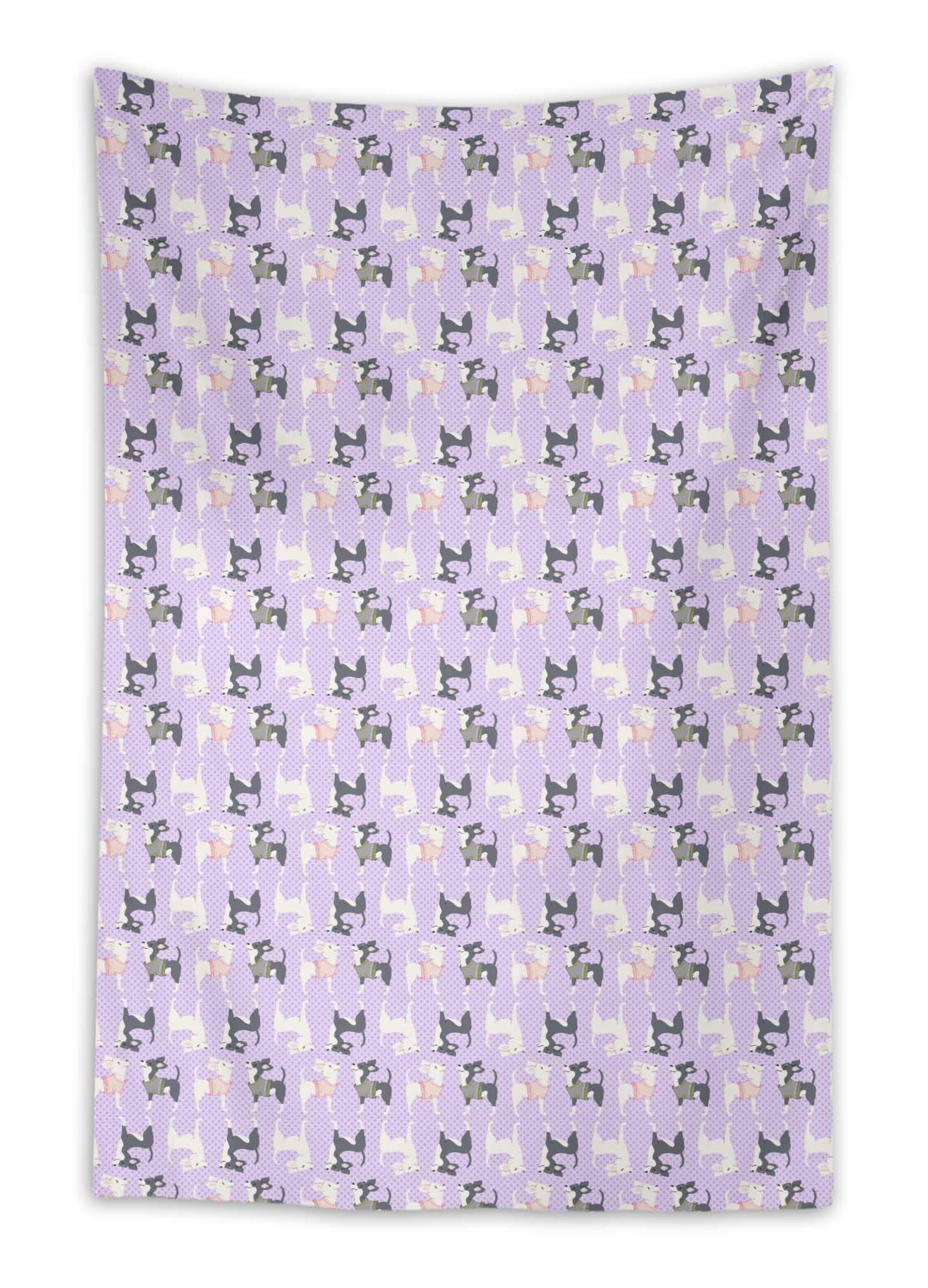 Stylish Purple Chihuahua & Polka Dot Dog Tapestry Wall Hanging - 58x80 Inch Boho Home Decor for Bedroom, Living Room, Dorm - Perfect for Pet Lovers & Cozy Spaces
