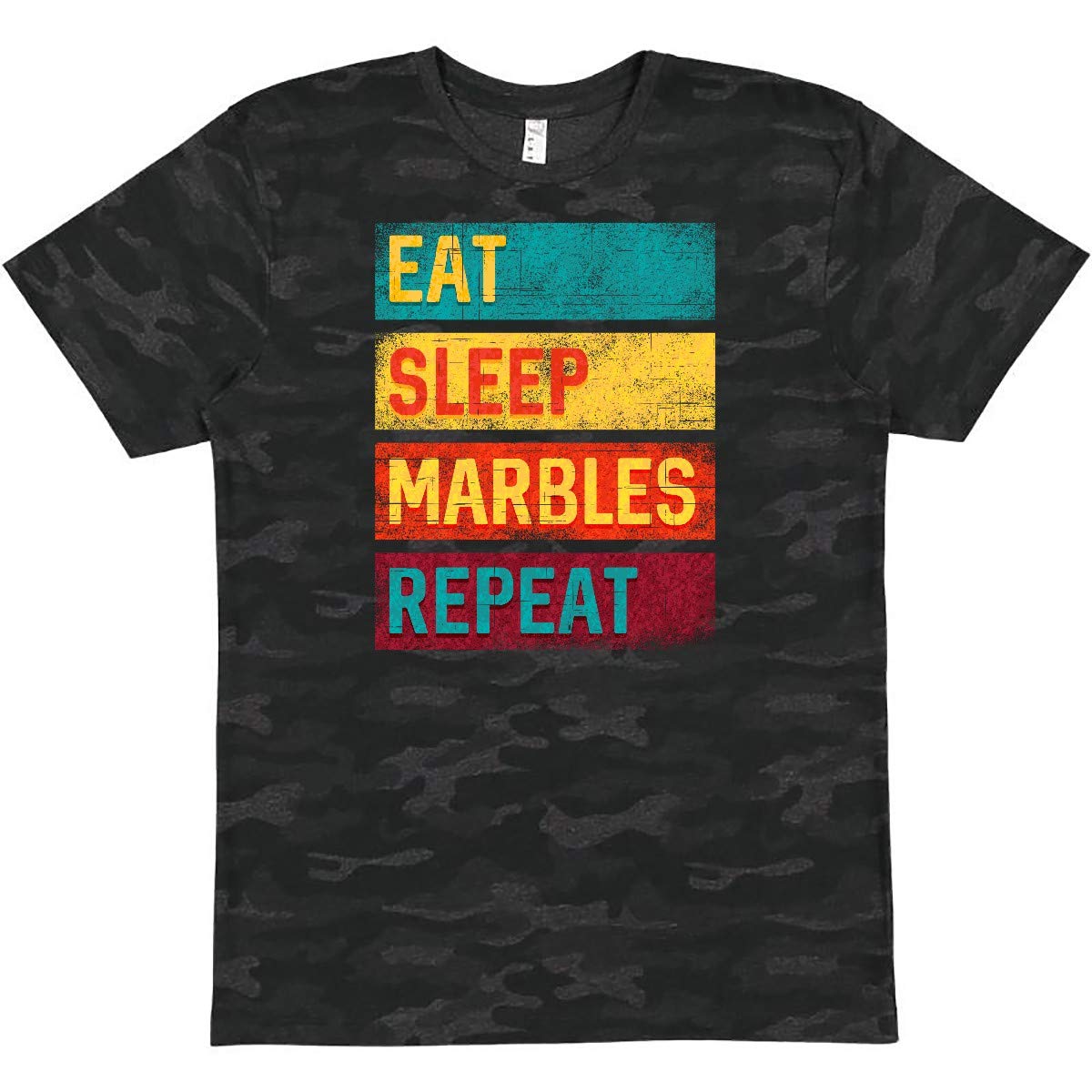 Inktastic Eat Sleep Marbles Repeat Funny Gaming T-Shirt for Men & Women - Cool Casual Graphic Tee for Gamers, Marble Lovers & Board Game Enthusiasts - Perfect Gift for Birthday, Christmas & Game Nights