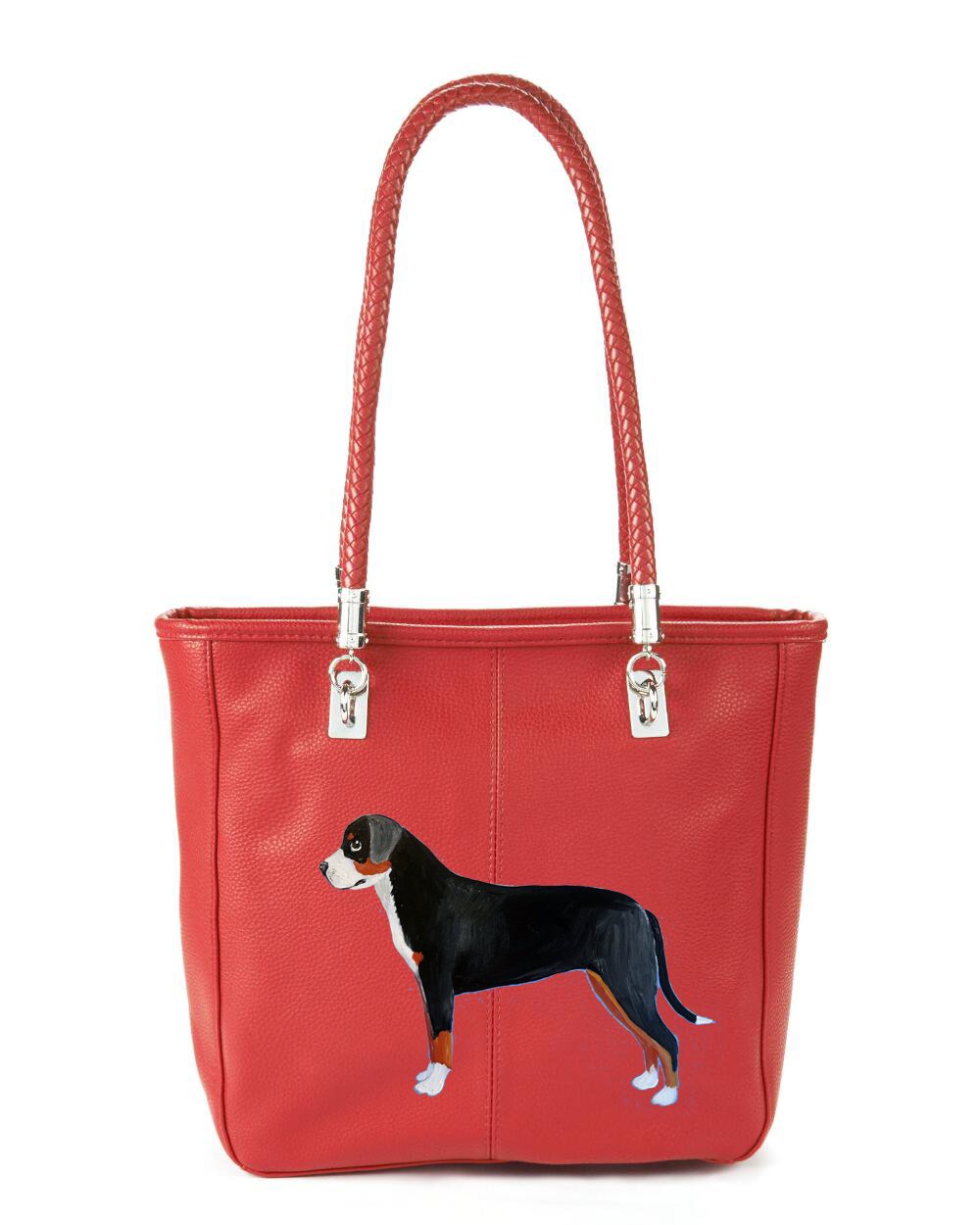 Handmade Greater Swiss Mountain Dog Leather Purse - Unique Hand-Painted Tote Bag & Wearable Art for Women | Perfect for Casual Outings, Travel & Gift Giving