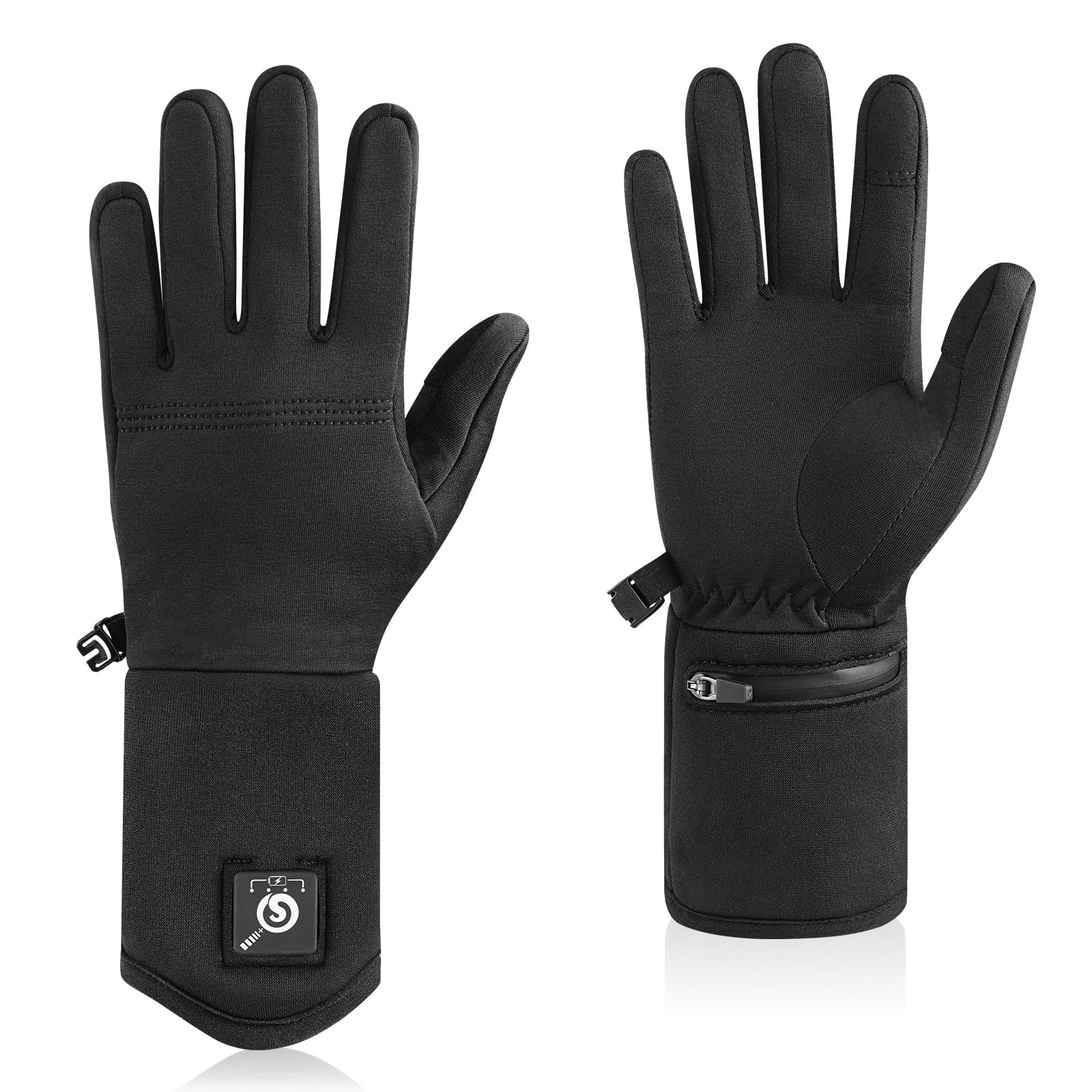 SAVIOR HEAT Rechargeable Battery Heated Glove Liners for Men & Women - Electric Winter Warm Thin Gloves for Skiing, Snowboarding, Hiking, Cycling - Perfect Hand Warmers for Outdoor Activities in Cold Weather